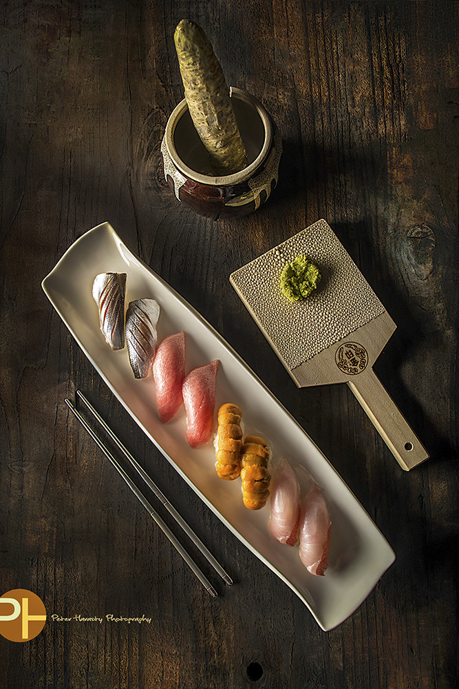 Sigma 24-70mm F2.8 EX DG Macro sample photo. Sushi fresh grated wasabi photography