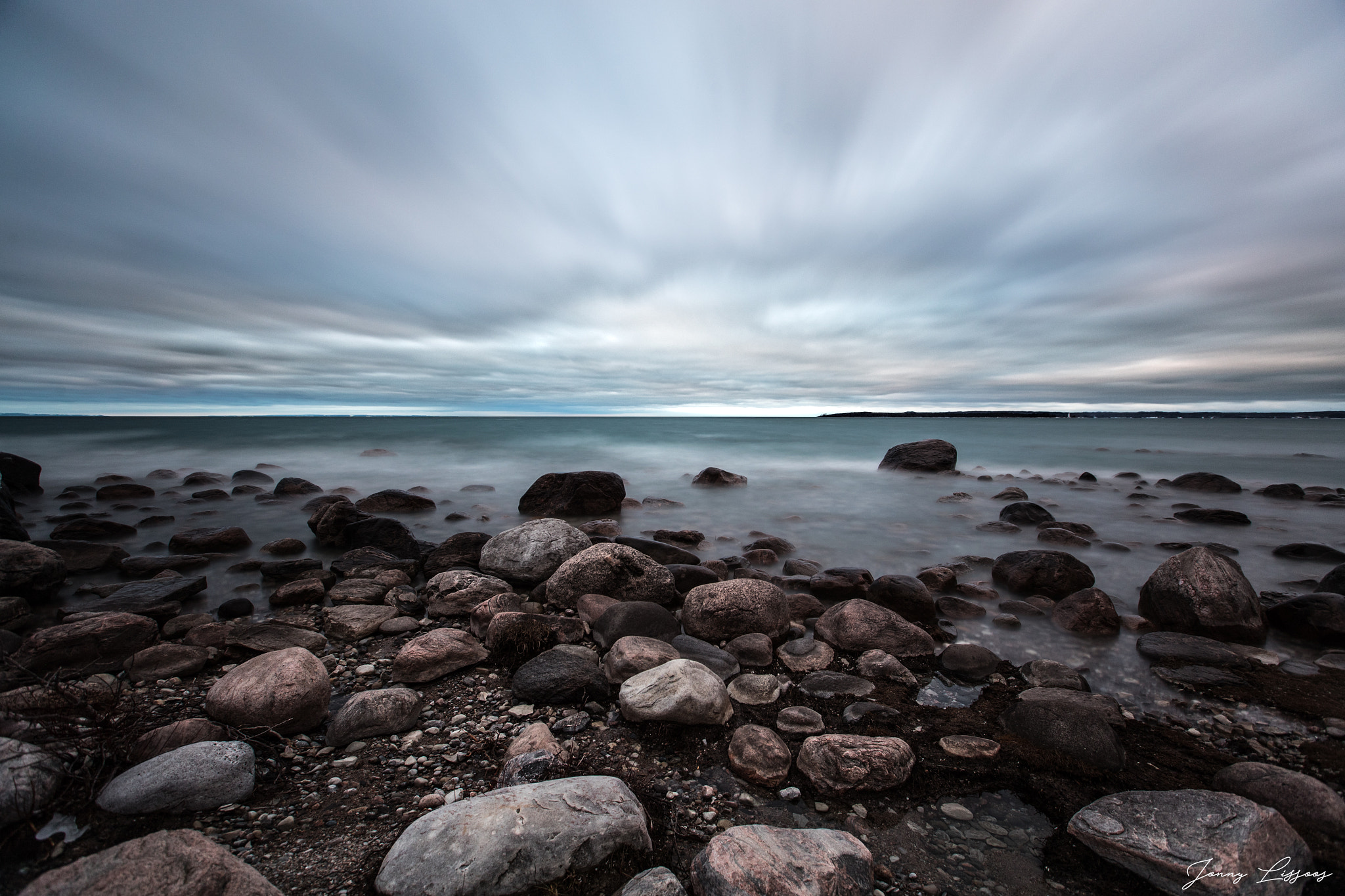 Canon EF 16-35mm F2.8L II USM sample photo. Rocks on lake huron photography