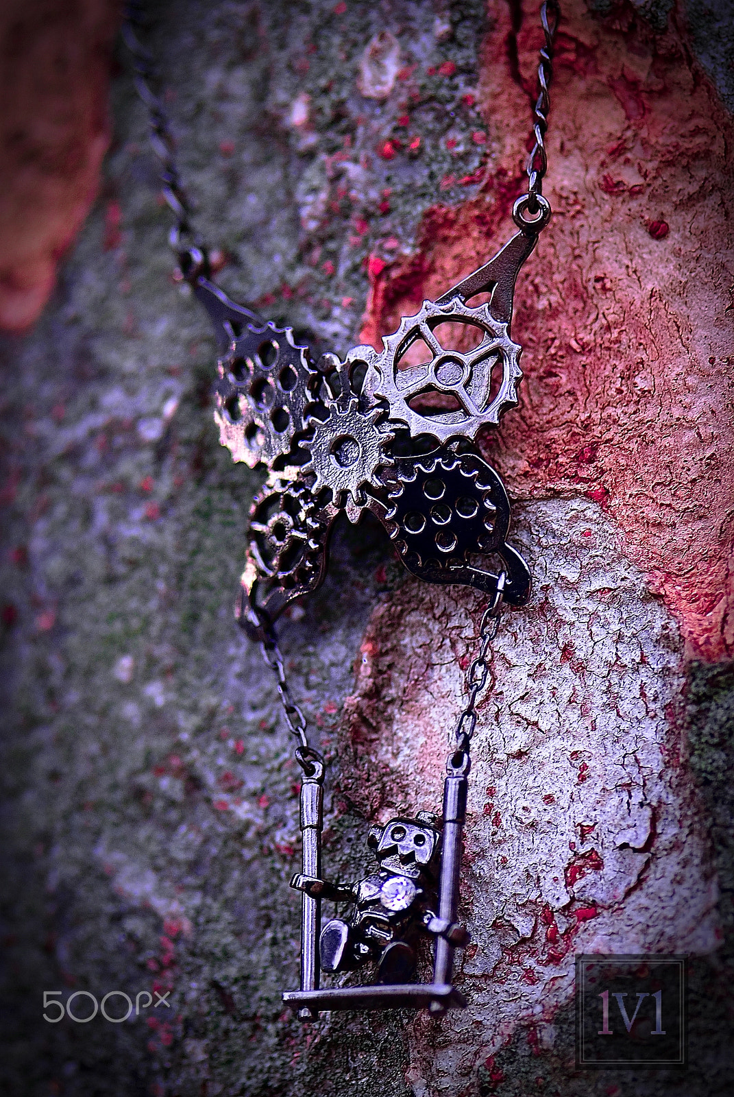 Nikon D200 + Nikon AF-S Micro-Nikkor 105mm F2.8G IF-ED VR sample photo. Butterfly & robot pendant on tree photography