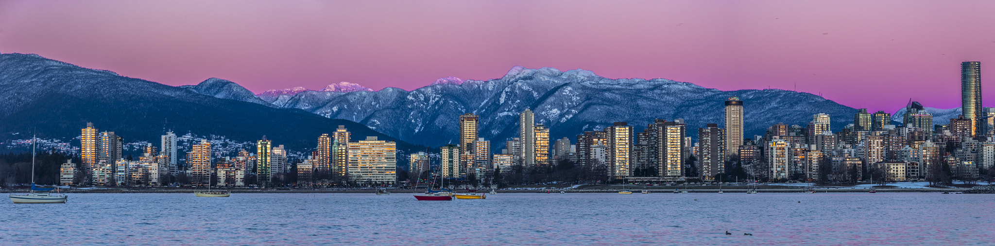 Sigma 150-500mm F5-6.3 DG OS HSM sample photo. Vancouver panorama at sunset winter 2 photography