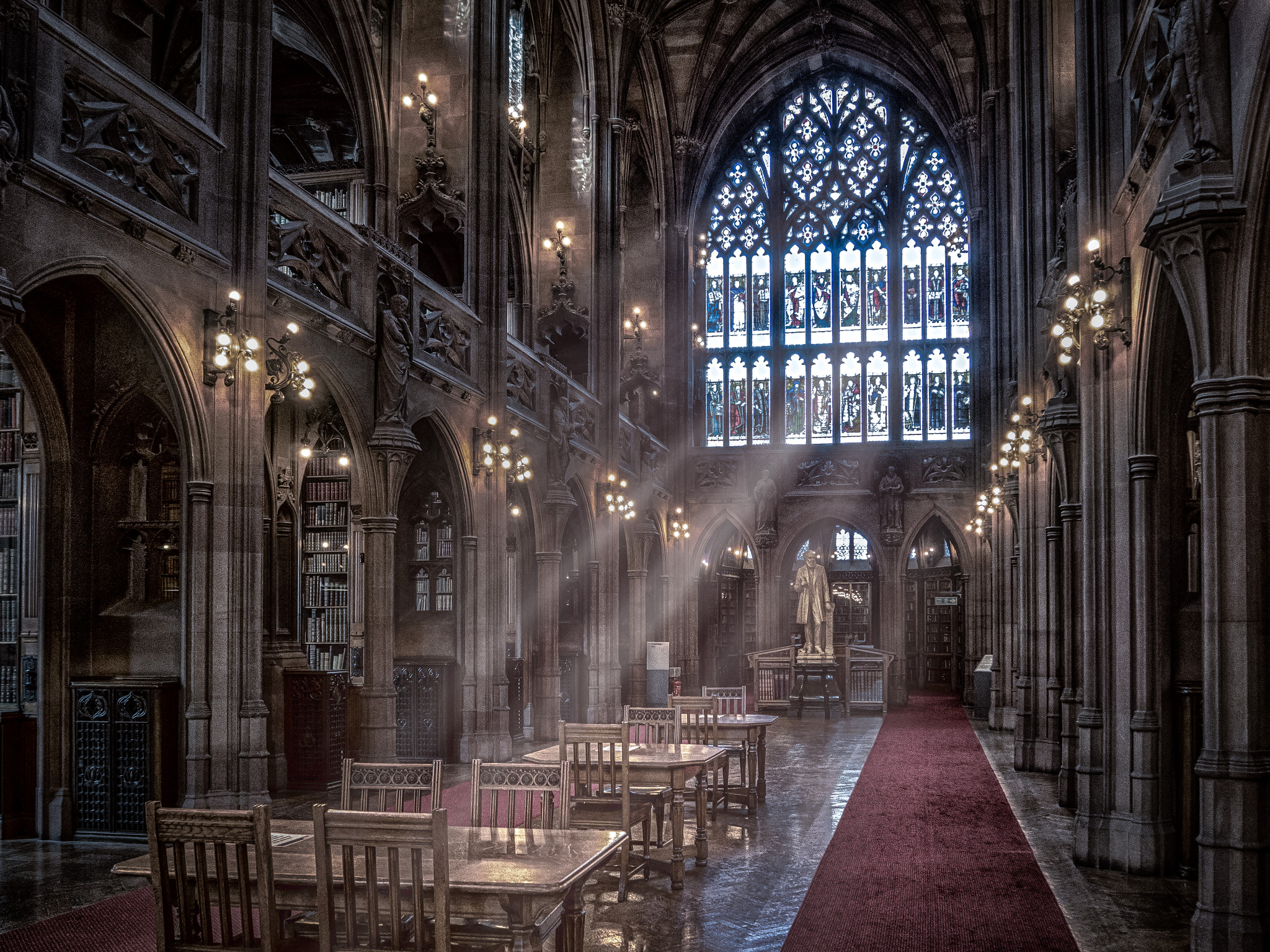 Olympus PEN-F sample photo. The john rylands library photography