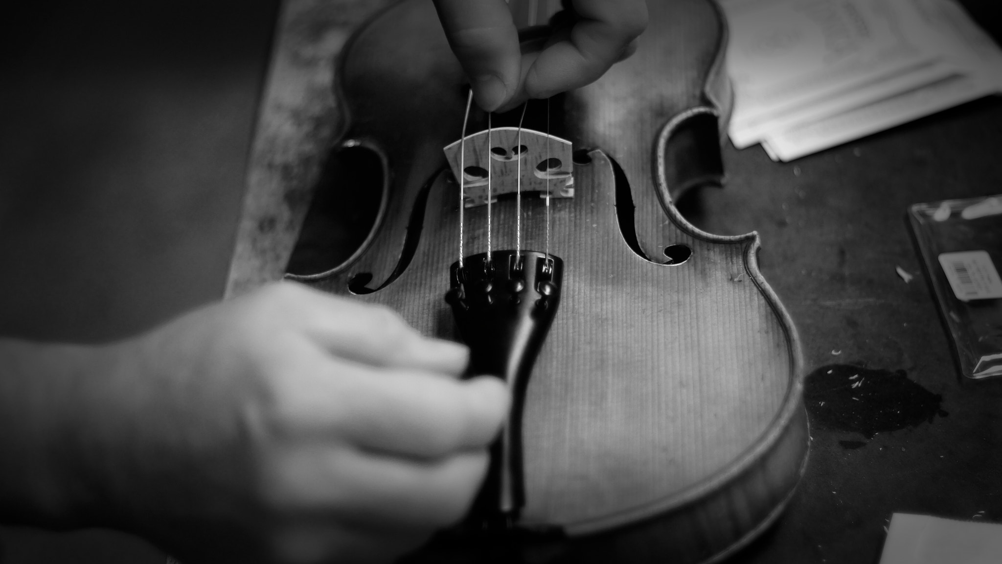 Sony SLT-A58 + Minolta AF 50mm F1.7 sample photo. Violin maker photography