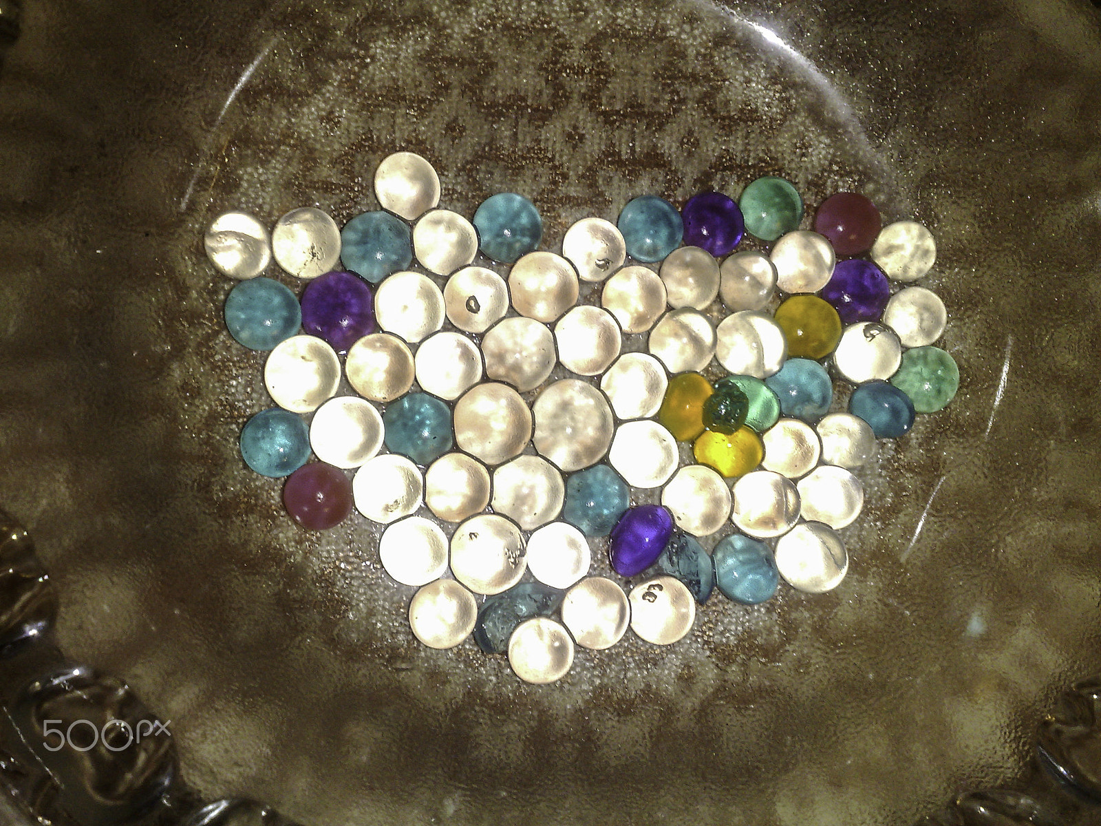 Nokia N95 8GB sample photo. Brightly colored silica gel balls reflecting the camera flash photography