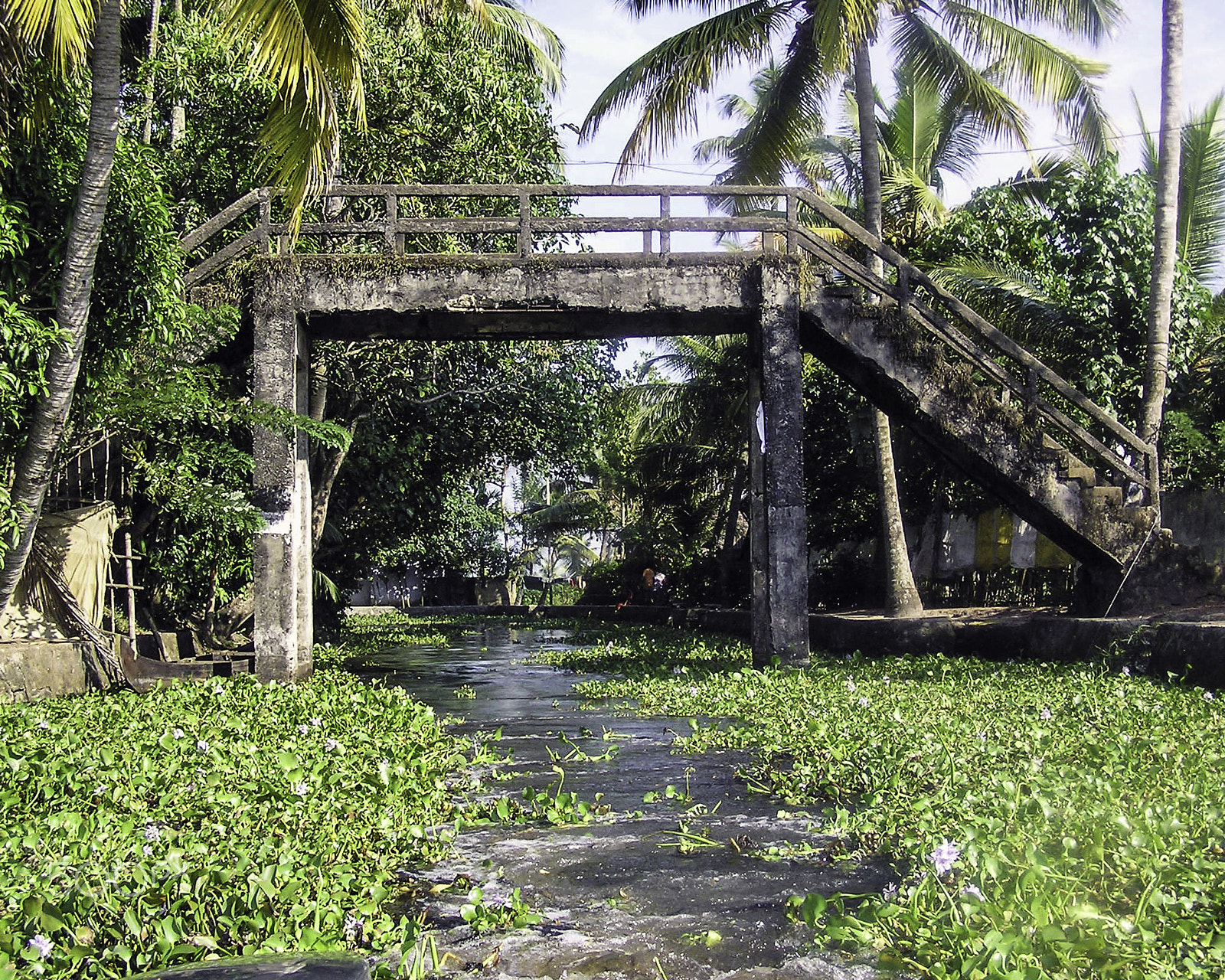 Olympus C750UZ sample photo. An old stone bridge over a canal in alleppey photography