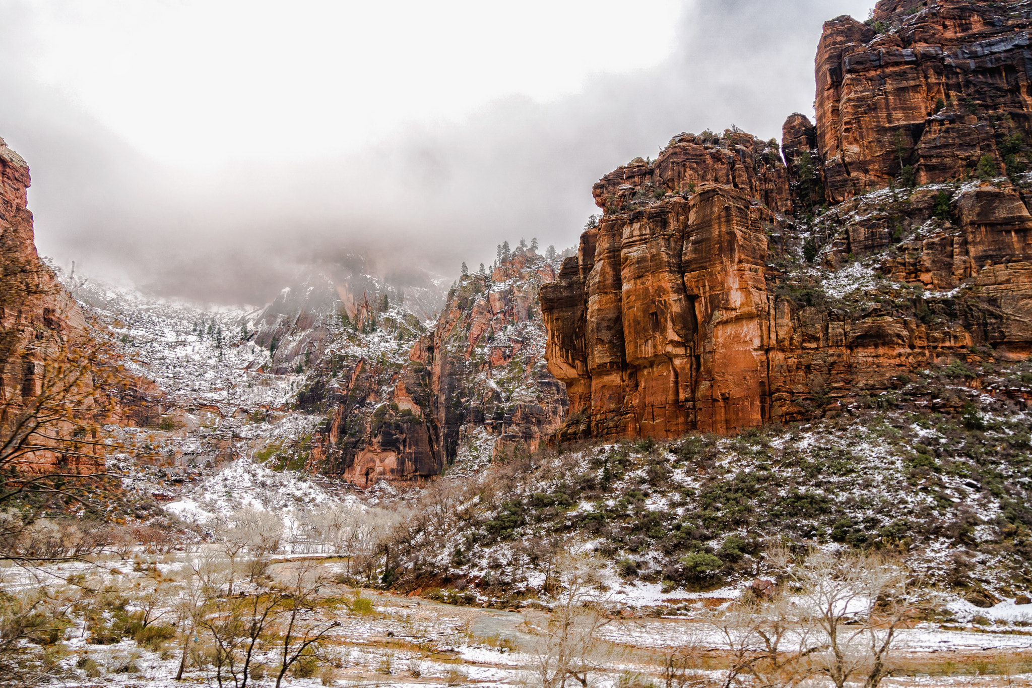Sony E 18-200mm F3.5-6.3 OSS LE sample photo. Zion winter photography