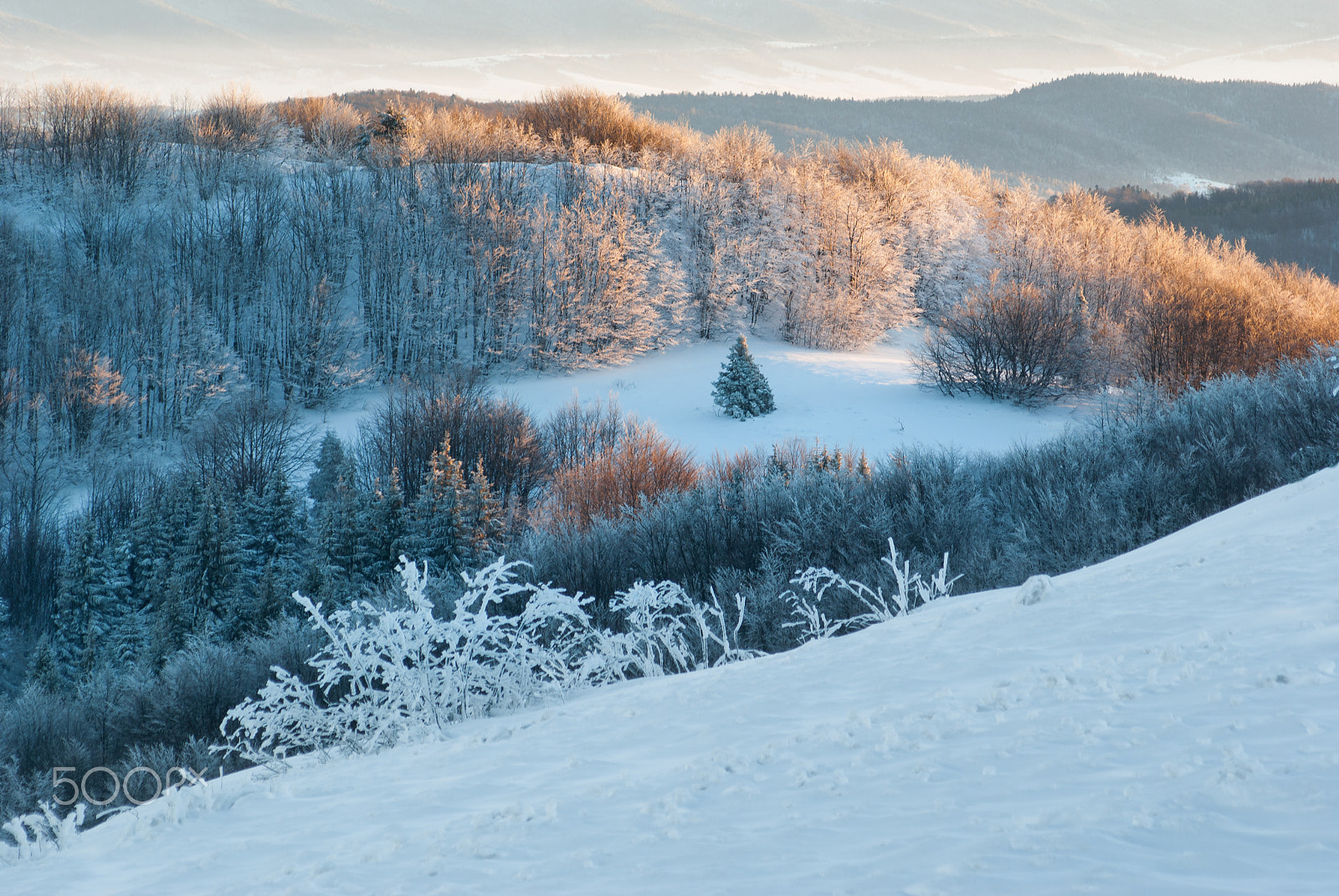 Pentax K10D sample photo. Winter in bieszczady mountains, poland photography
