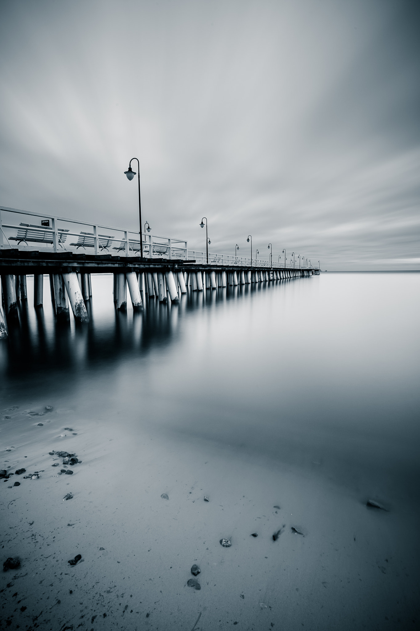 Canon EOS 6D sample photo. Gdynia orlowo pier. vintage photo of baltic sea shore seascape. photography