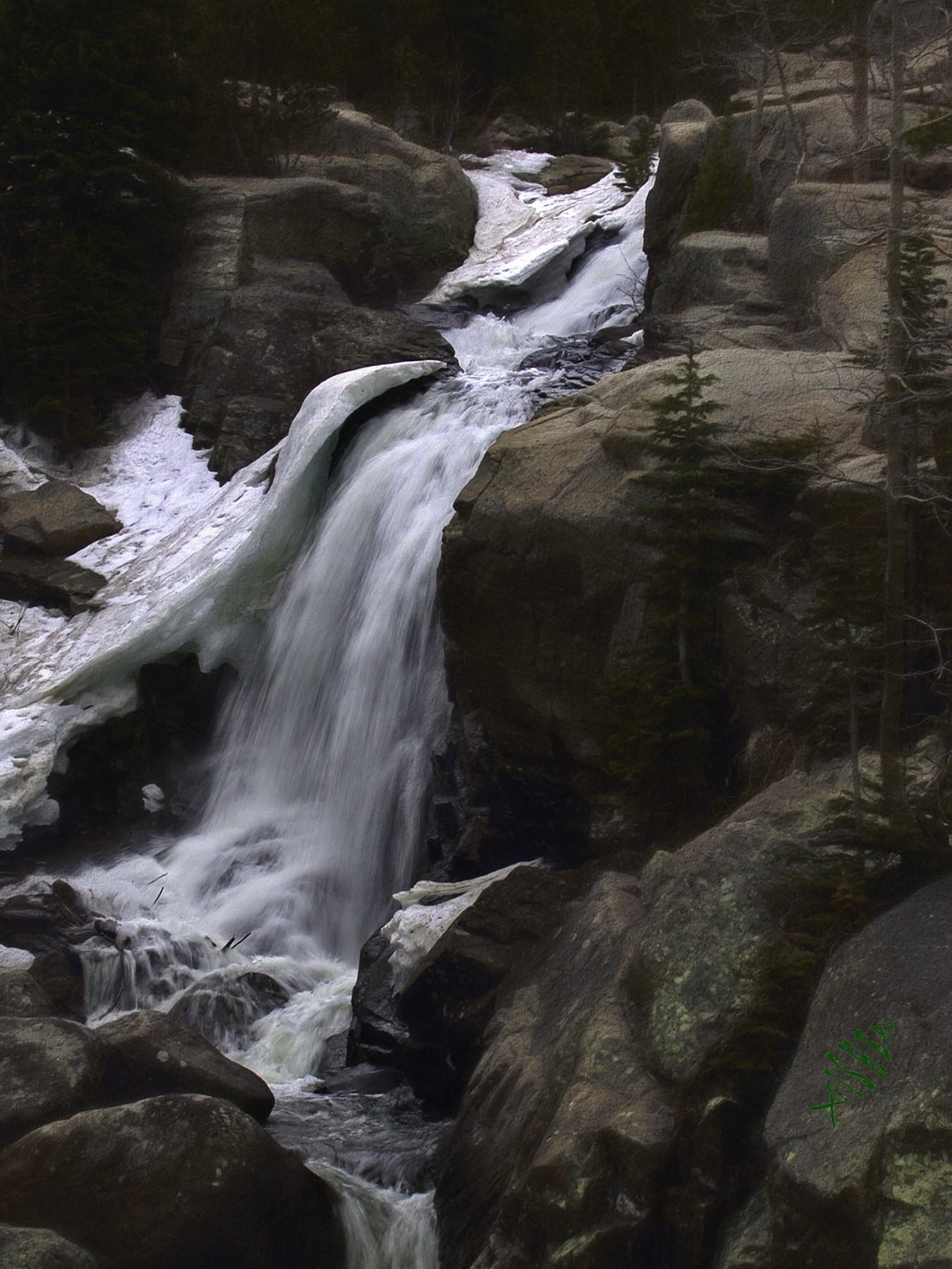 Nikon E995 sample photo. Stream rocky mountain national park photography