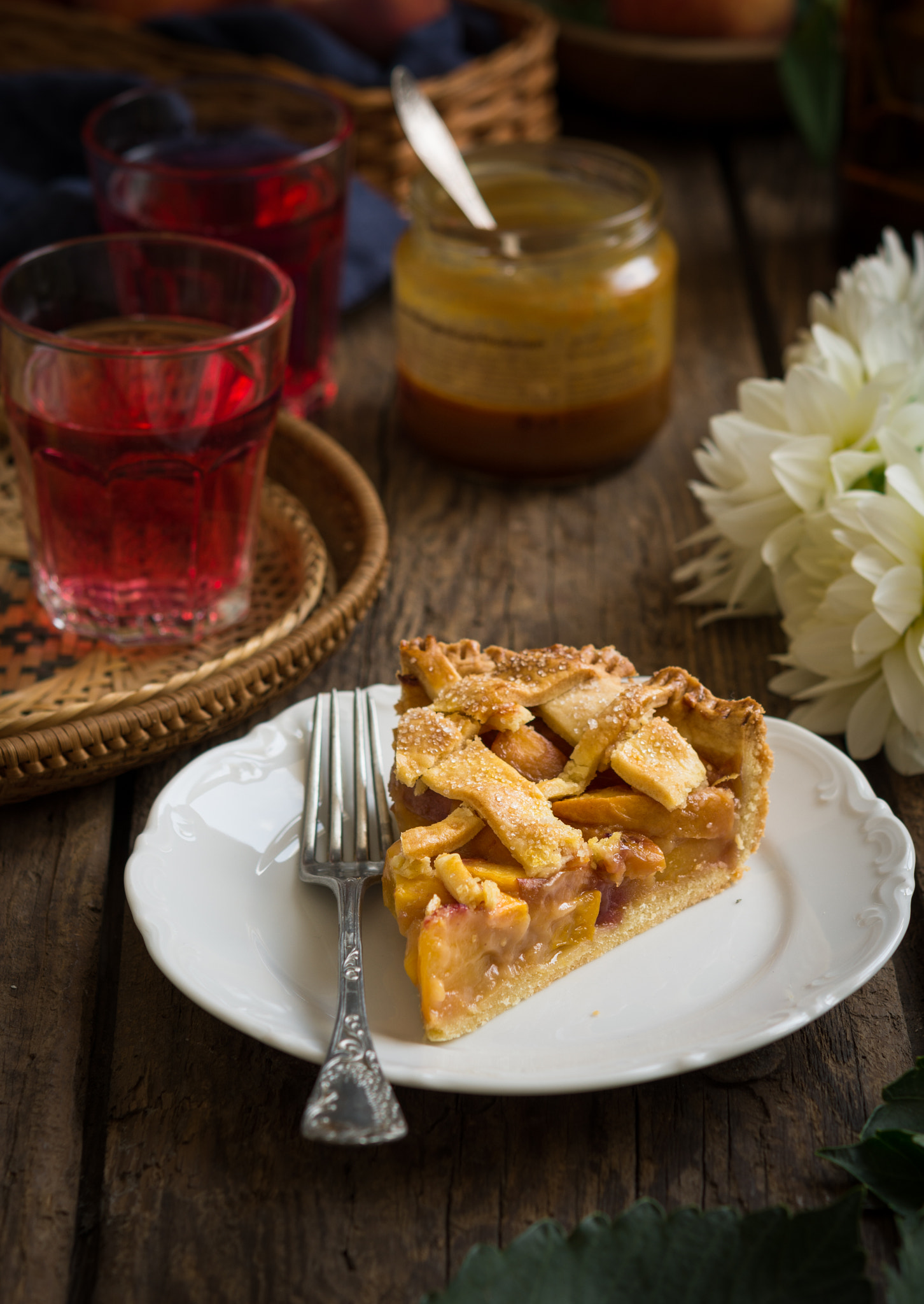 Salted caramel peach pie