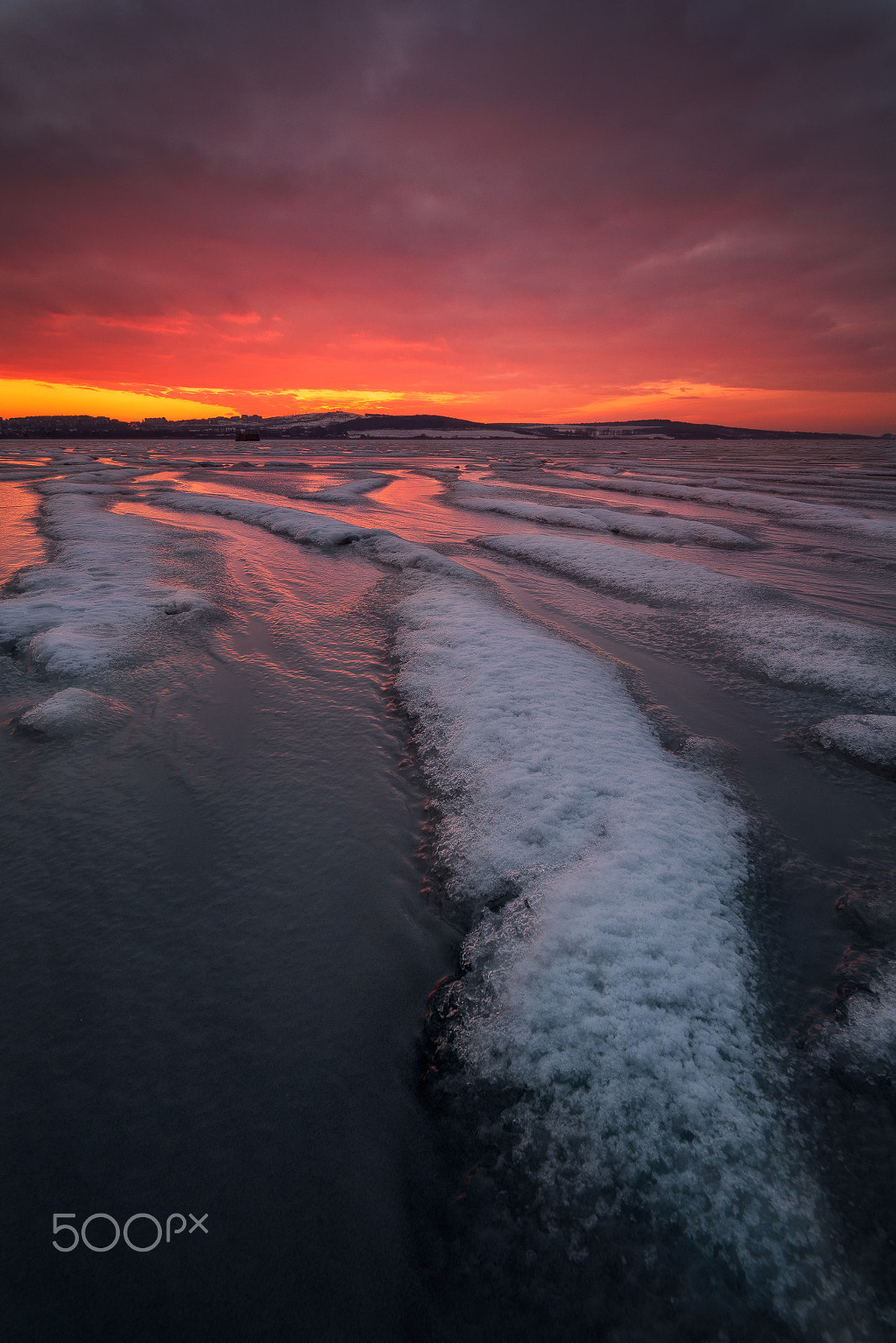 Tamron SP 15-30mm F2.8 Di VC USD sample photo. Sunset over the frozen lake photography