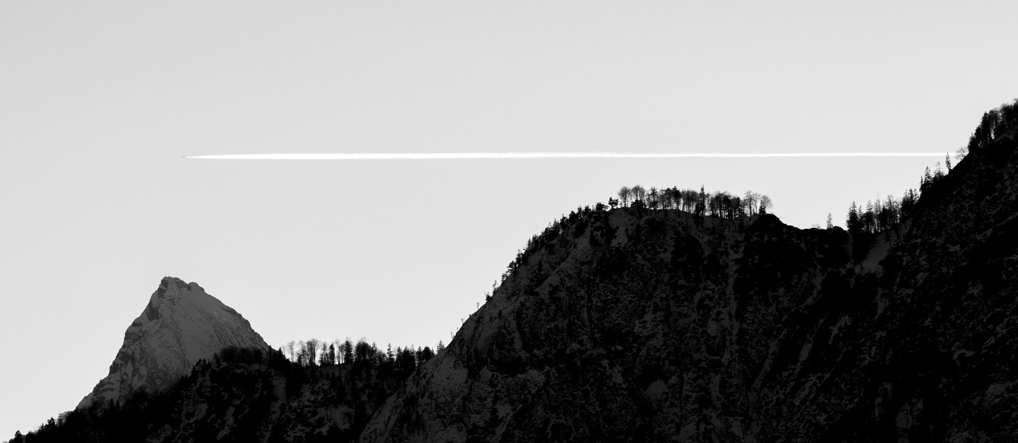 Sigma 70-200mm F2.8 EX DG OS HSM sample photo. Black mountain flight b/w photography