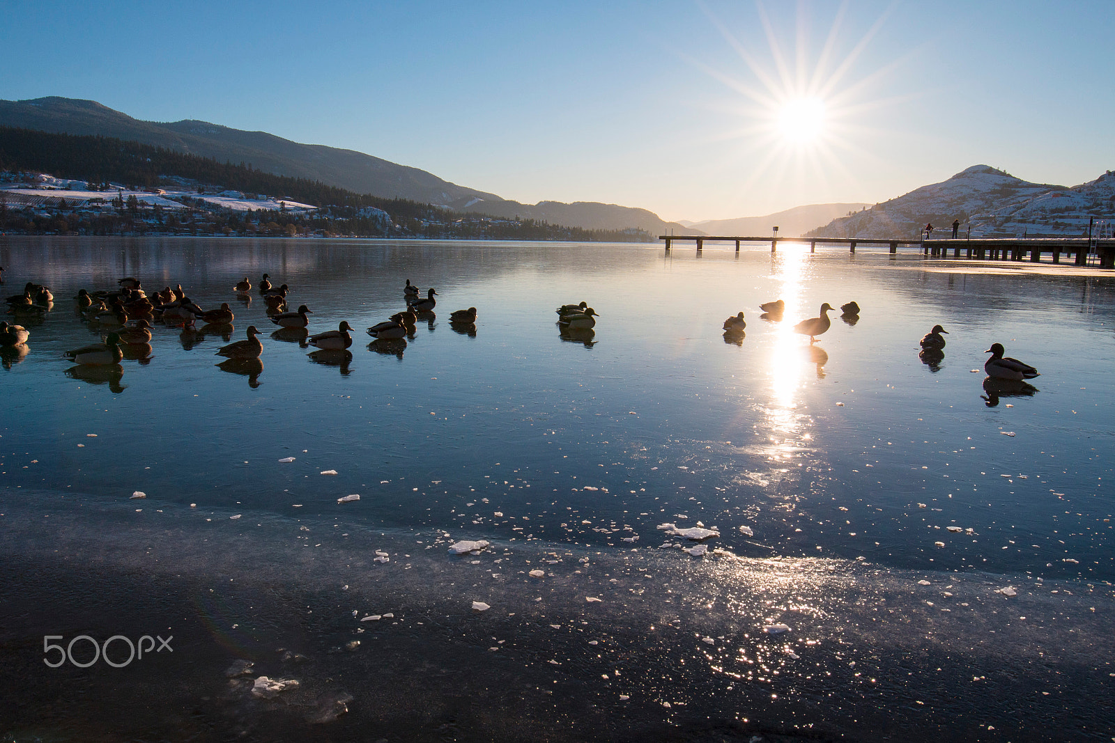 Canon EF 16-35mm F4L IS USM sample photo. Frozen lake photography