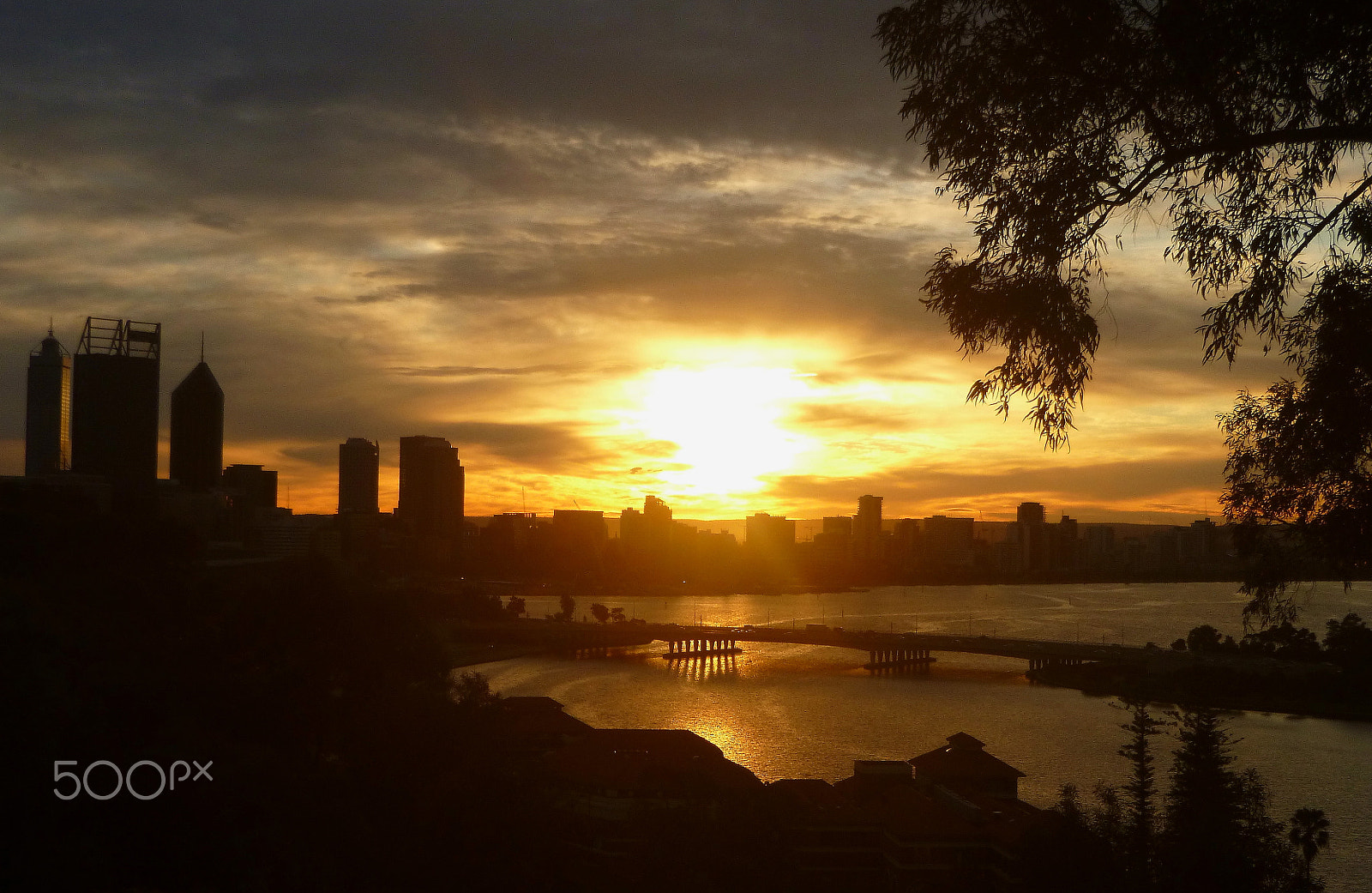 Panasonic DMC-FT20 sample photo. Sunrise over perth cbd photography