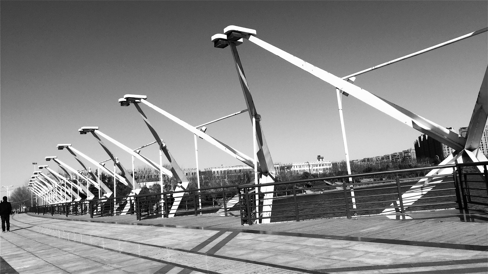 Hipstamatic 322 sample photo. Man on the bridge photography