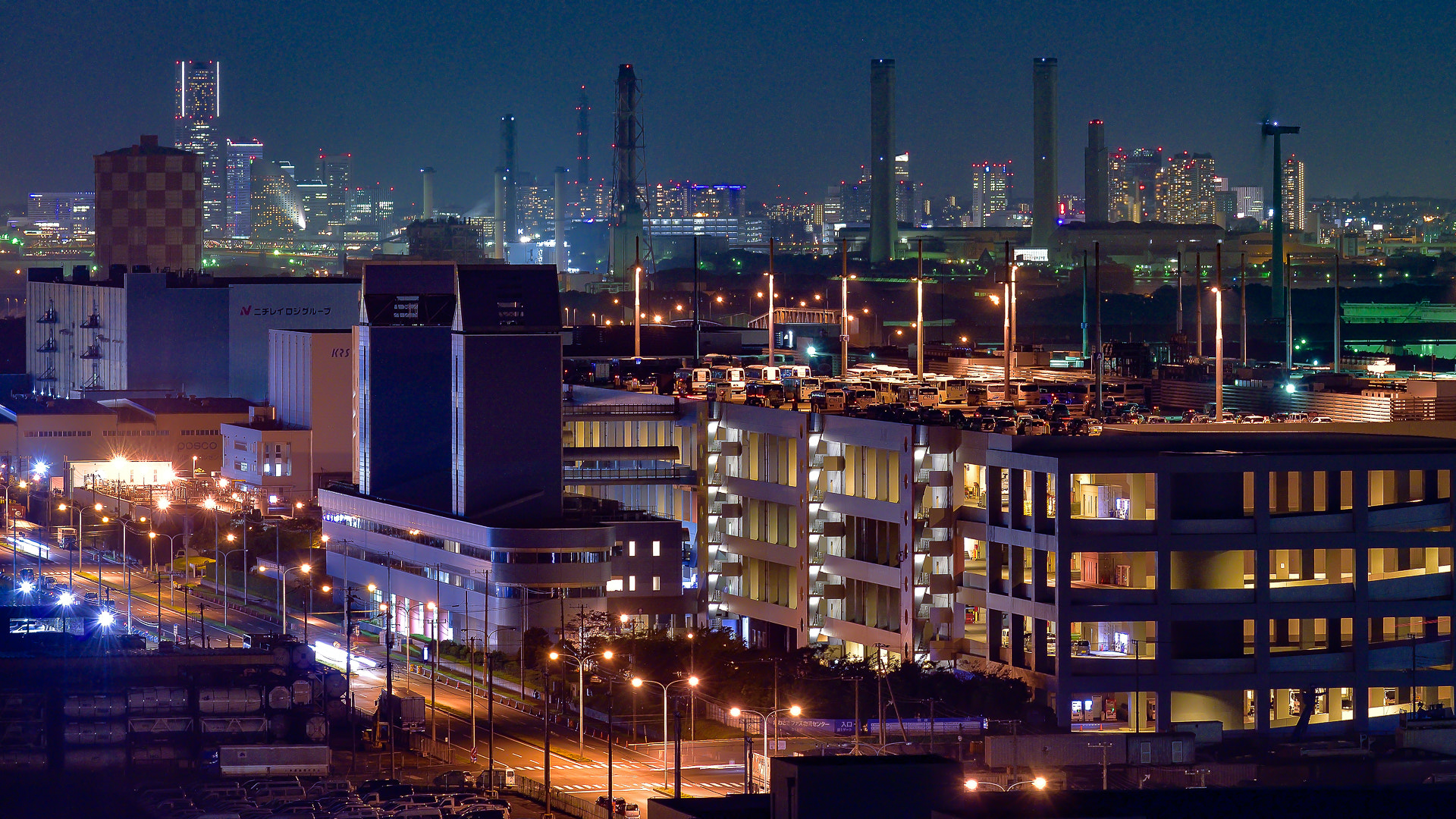 Nikon AF-S Nikkor 70-200mm F4G ED VR sample photo. Kawasaki industrial zone at night photography