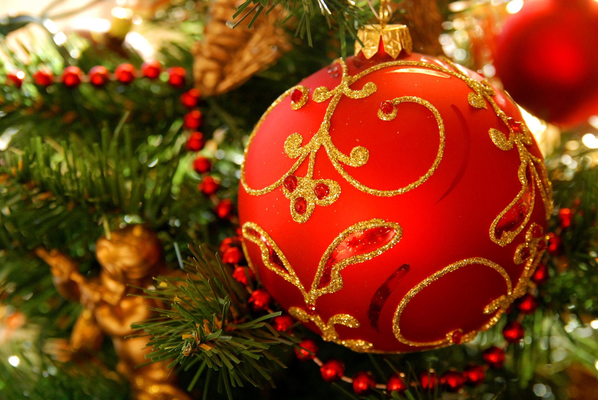 Nikon D80 sample photo. Christmas tree decoration photography