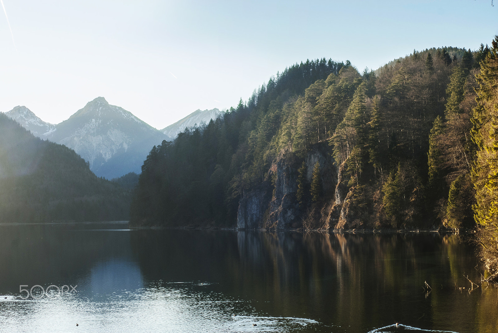 Nikon D200 + Nikon AF Nikkor 50mm F1.4D sample photo. Sunset alpsee photography