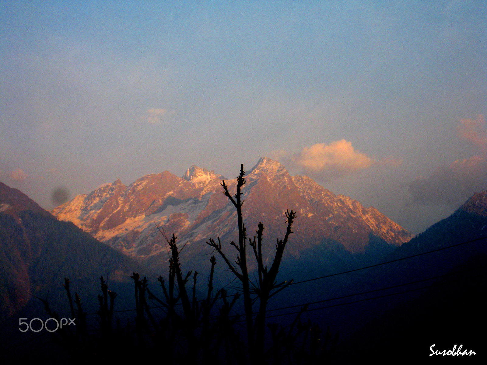 Canon PowerShot A480 sample photo. Dusk at mountain photography