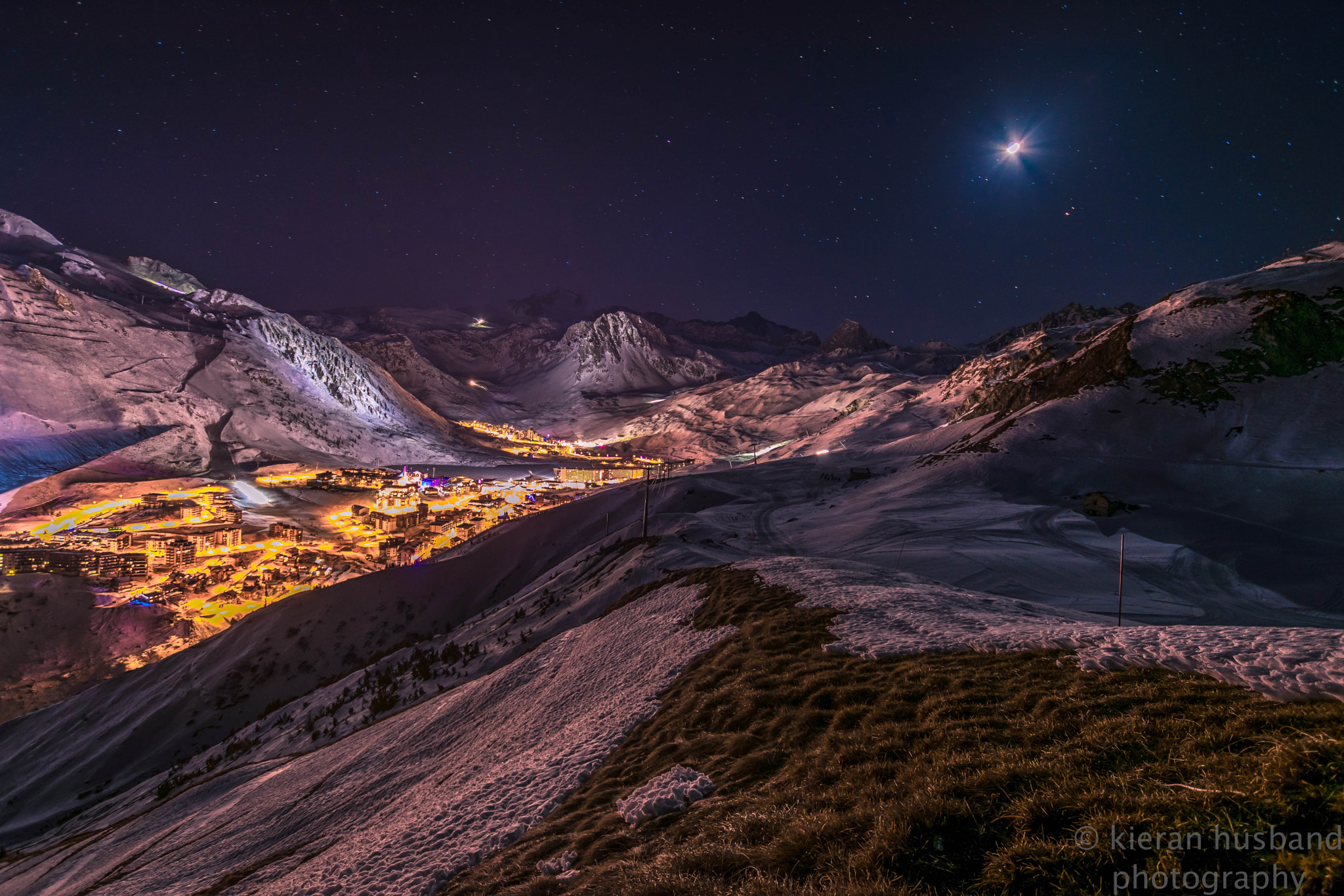 Nikon D3300 + Sigma 10-20mm F3.5 EX DC HSM sample photo. Tignes by night photography