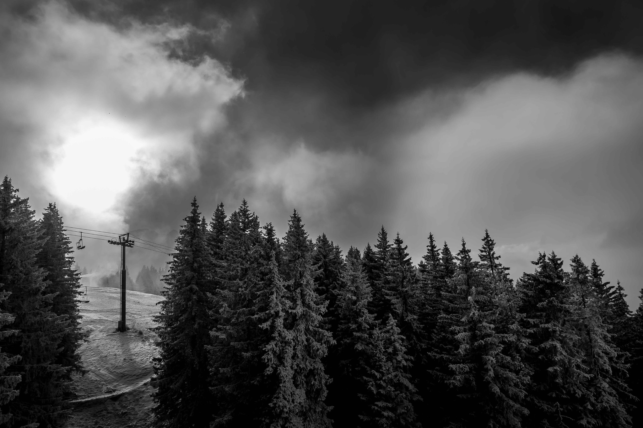 Nikon D5300 + Tokina AT-X 12-28mm F4 Pro DX sample photo. Snow in black and white photography