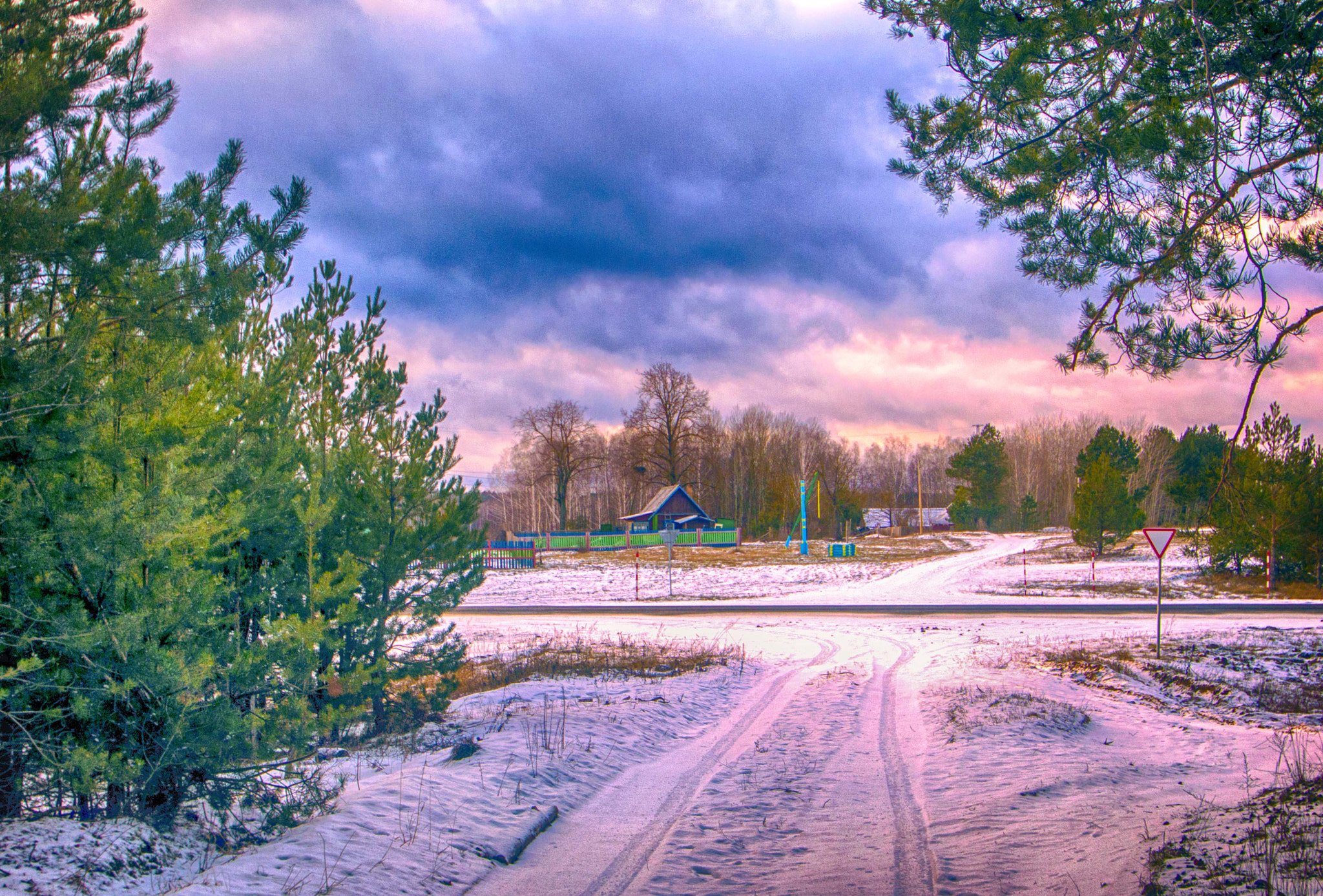 Nikon D3200 sample photo. У леса на опушке жила зима в избушке photography