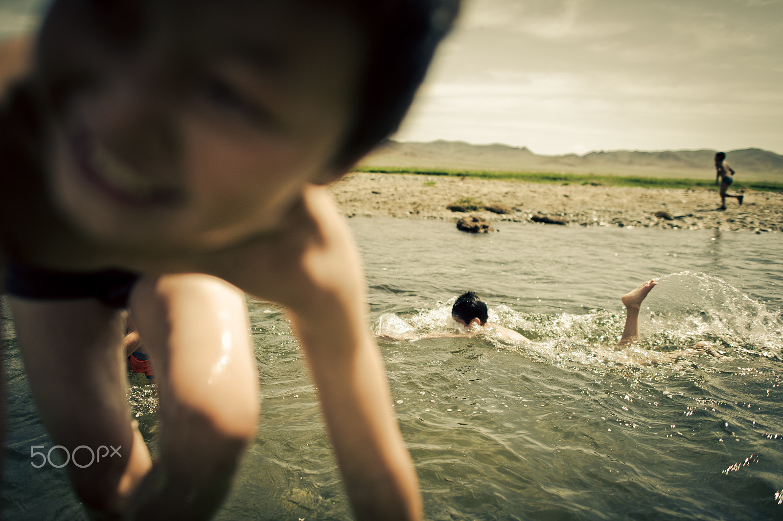 Nikon D700 sample photo. Kids in a river photography