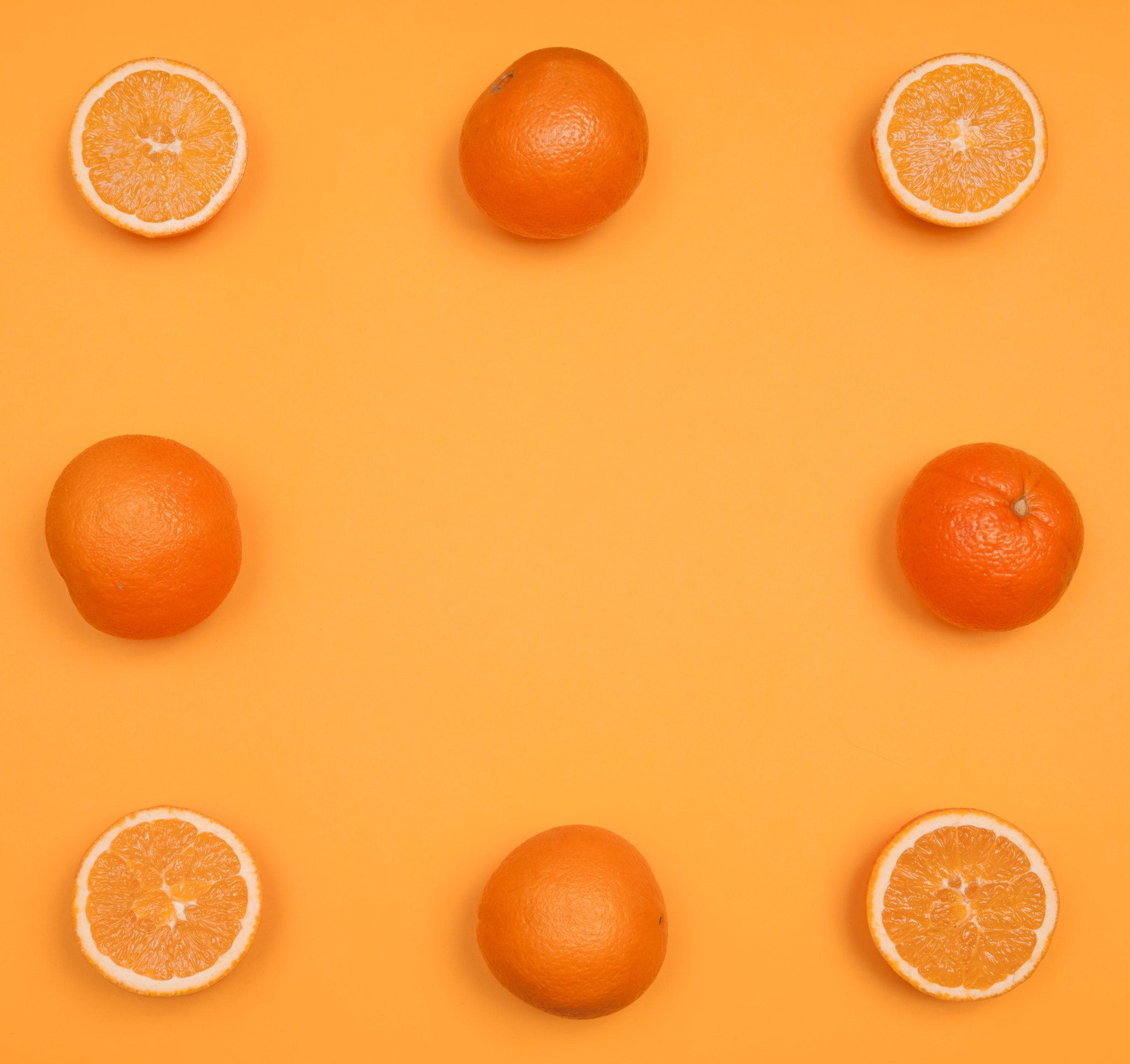 Nikon D2X sample photo. Orange pattern on orange background citrus arrangement photography
