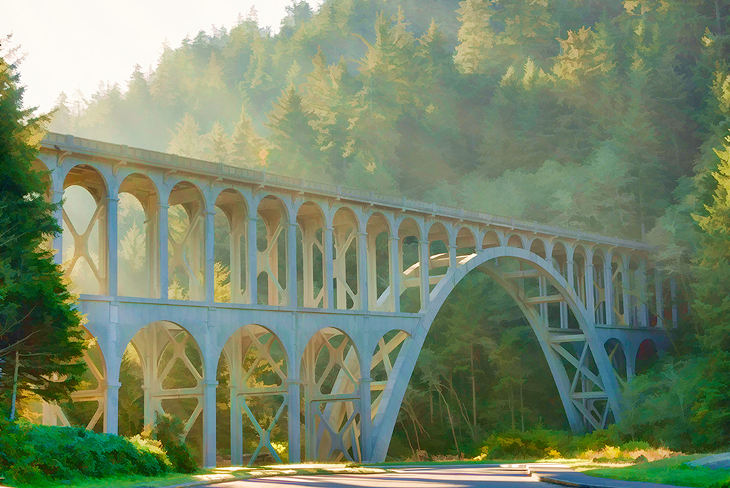 Nikon D200 sample photo. Sunlit bridge photography