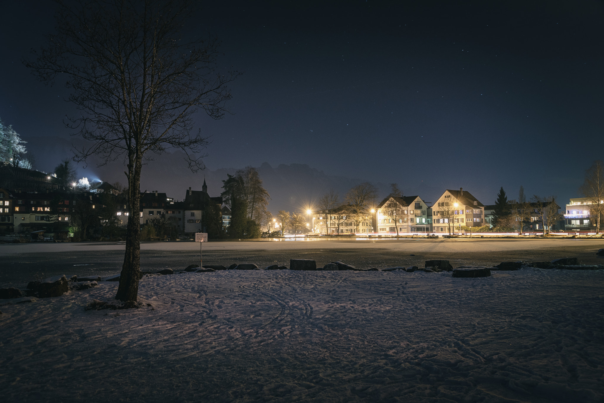 Nikon D800 + Sigma 24-105mm F4 DG OS HSM Art sample photo. Werdenberg by night photography