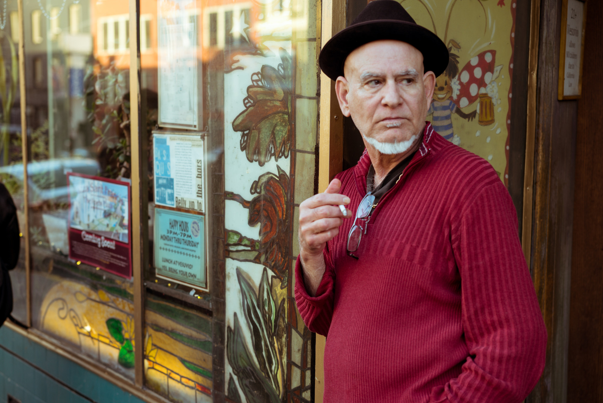 Leica APO-Summicron-M 50mm F2 ASPH sample photo. Man smoking. montgomery st. on new year's afternoon. photography