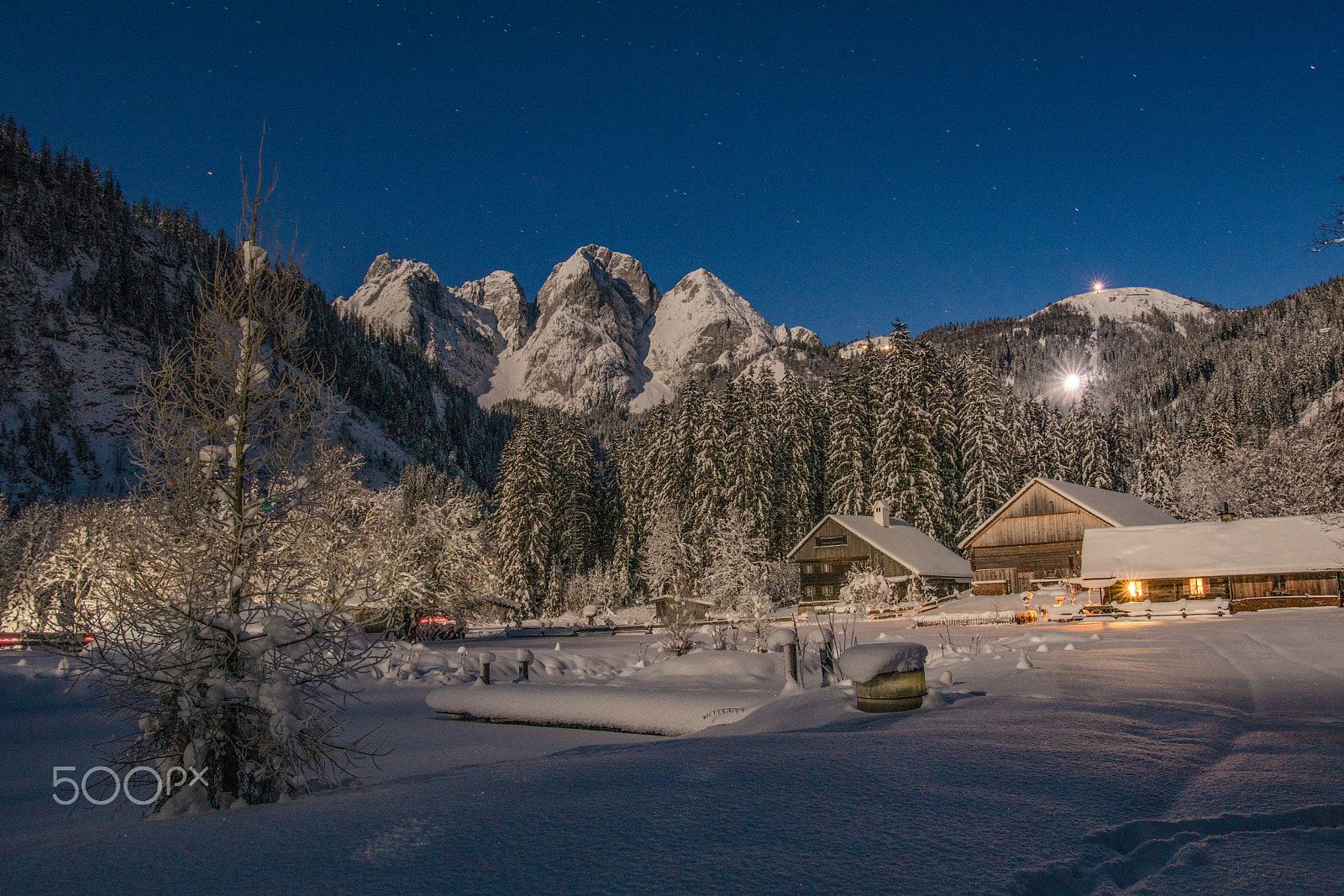 Sony ILCA-77M2 + Sigma 18-35mm F1.8 DC HSM Art sample photo. Full moon night gosau photography