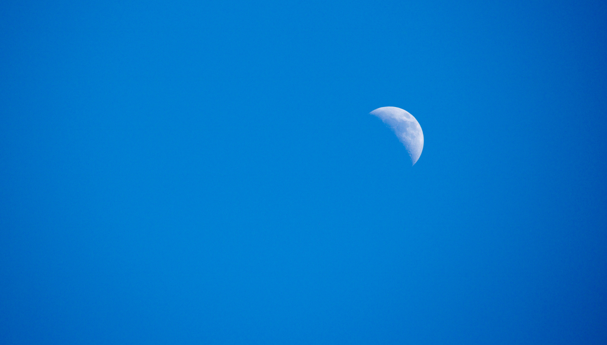 Canon EOS 750D (EOS Rebel T6i / EOS Kiss X8i) + Canon EF-S 55-250mm F4-5.6 IS sample photo. Lonely moon photography