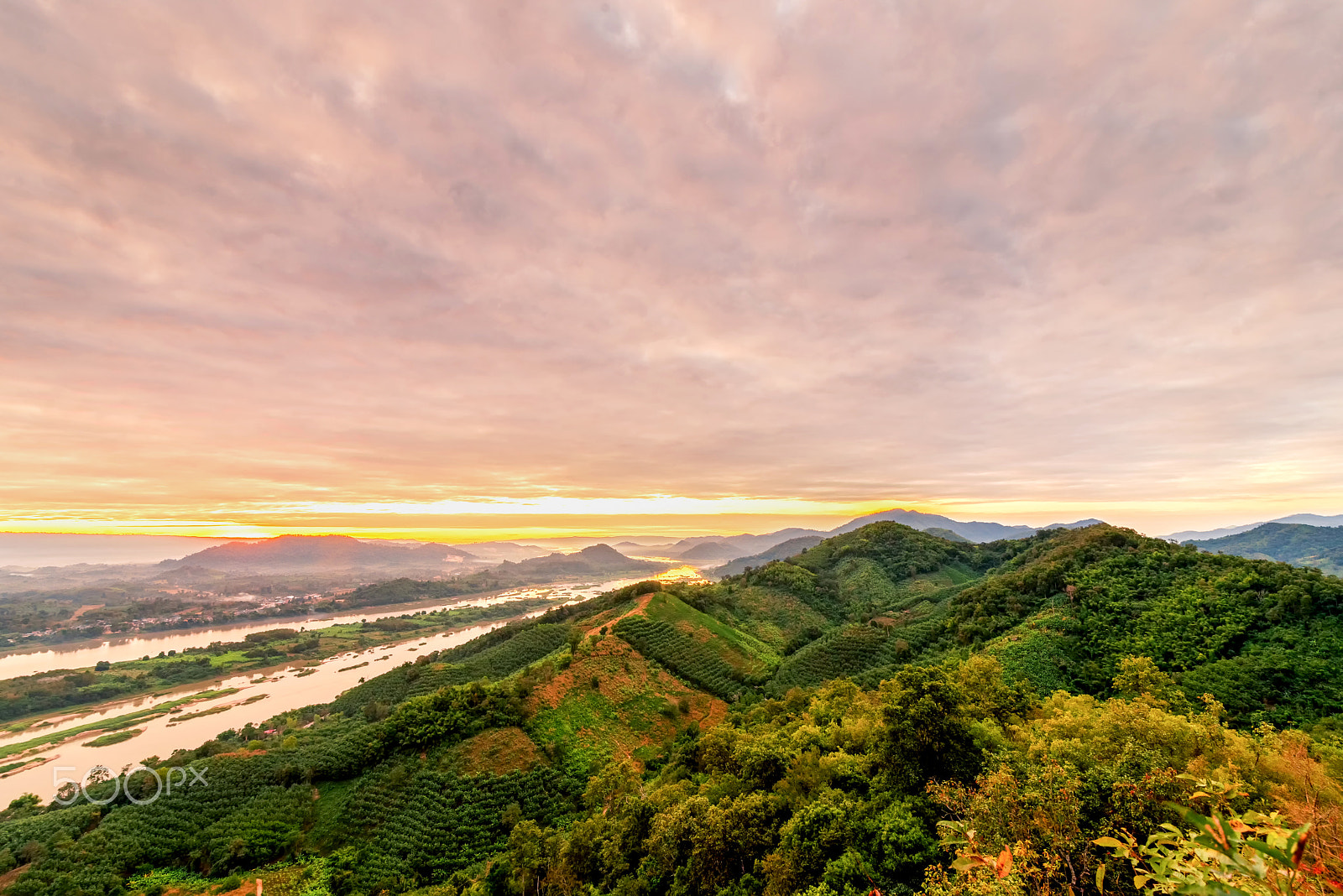 Nikon D610 sample photo. Landscape of sunrise morning on mountain photography