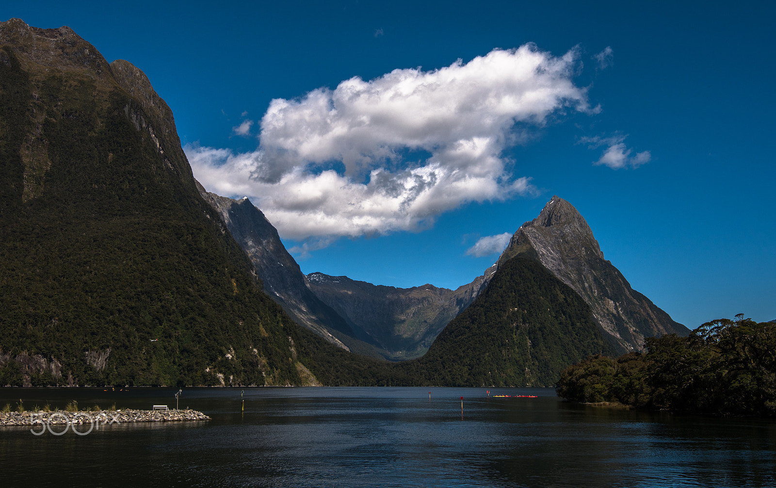 Nikon AF-S Nikkor 16-35mm F4G ED VR sample photo. One piece cloud over milford sound photography