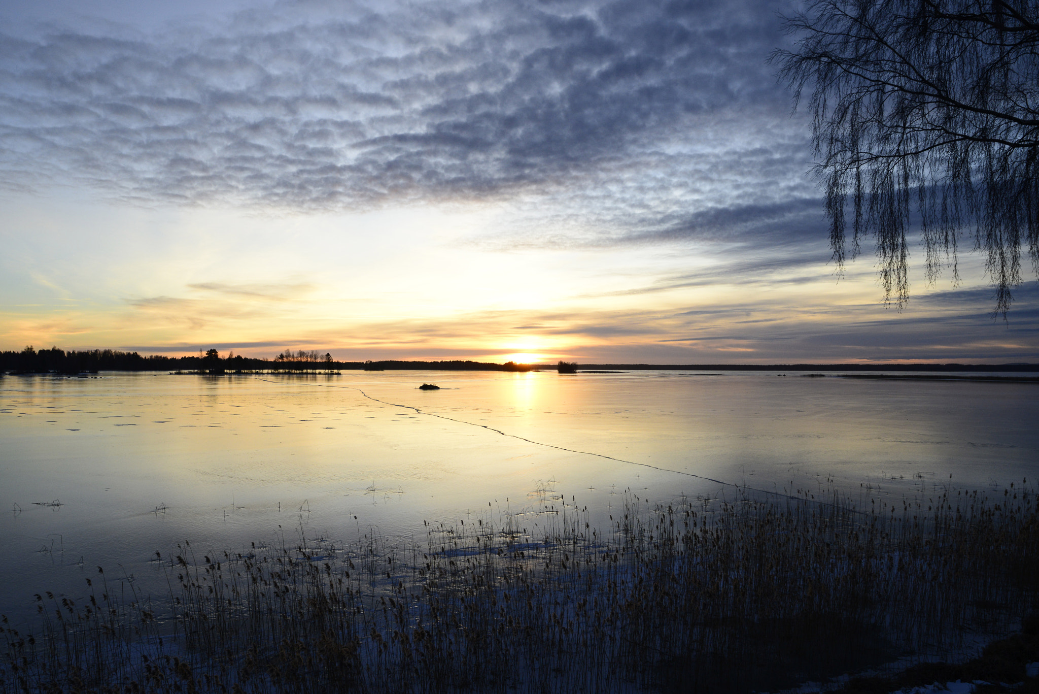 Tamron SP 24-70mm F2.8 Di VC USD sample photo. Sunset biglake sandviken sweden photography