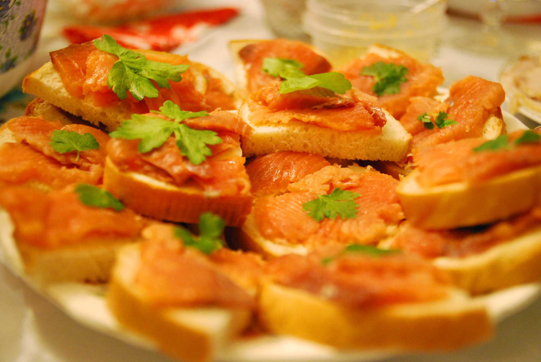 Nikon D40X sample photo. Red fish sandwich on a board, selective focus photography
