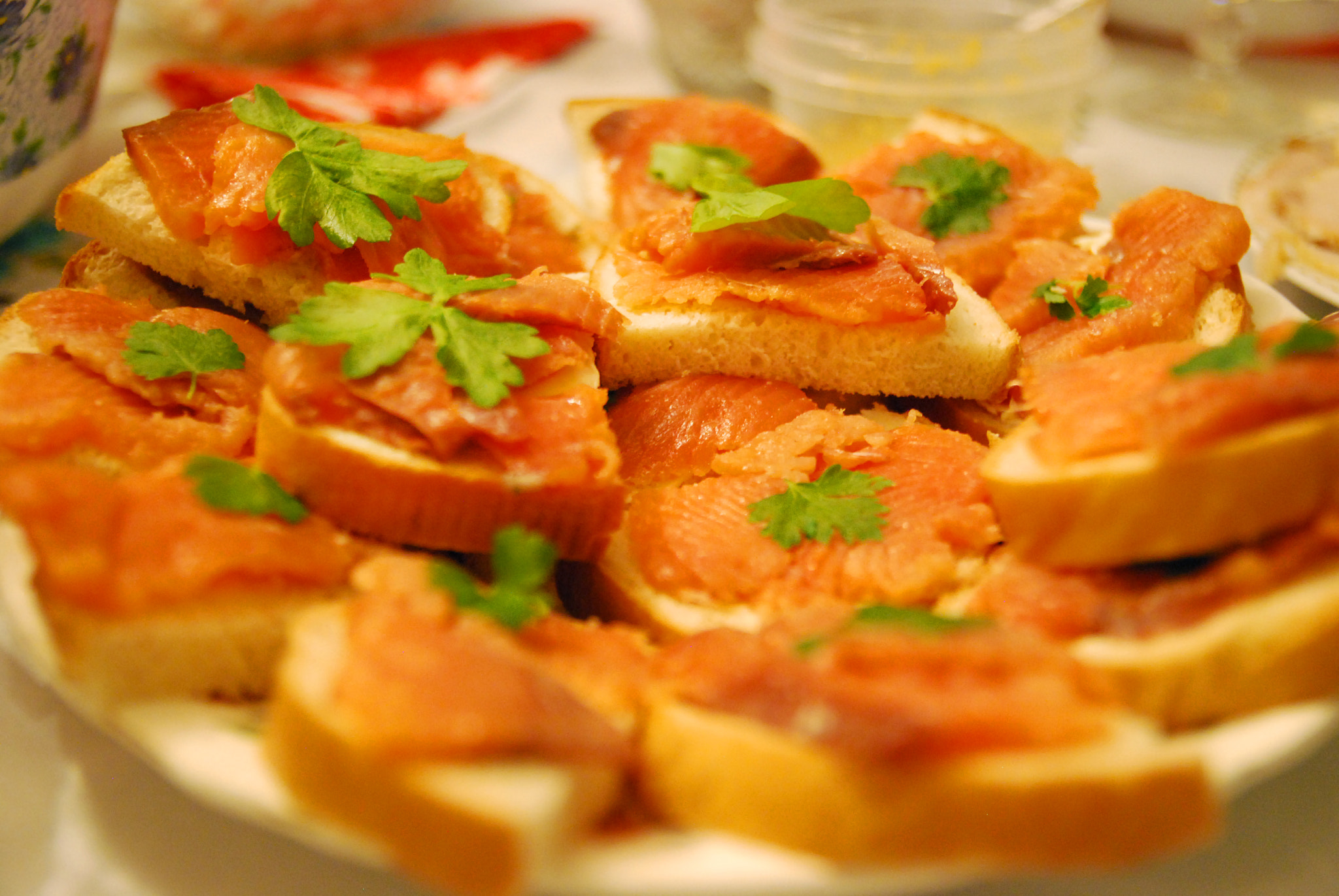 Sigma 18-50mm F2.8 EX DC Macro sample photo. Red fish sandwich on a board, selective focus photography