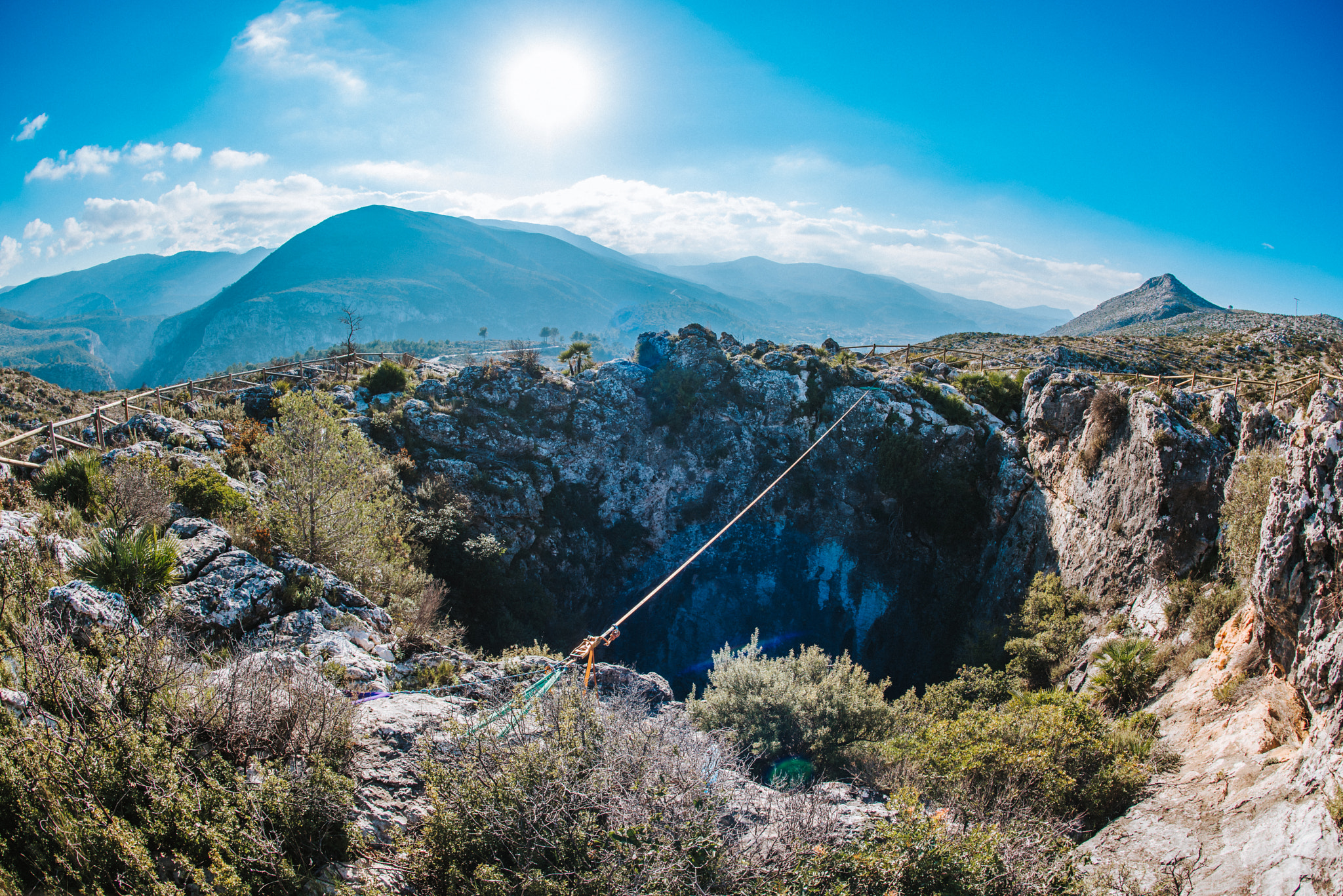 Nikon D810 + Nikon AF Fisheye-Nikkor 16mm F2.8D sample photo. Highline - avenc ample en vall d'ebo photography