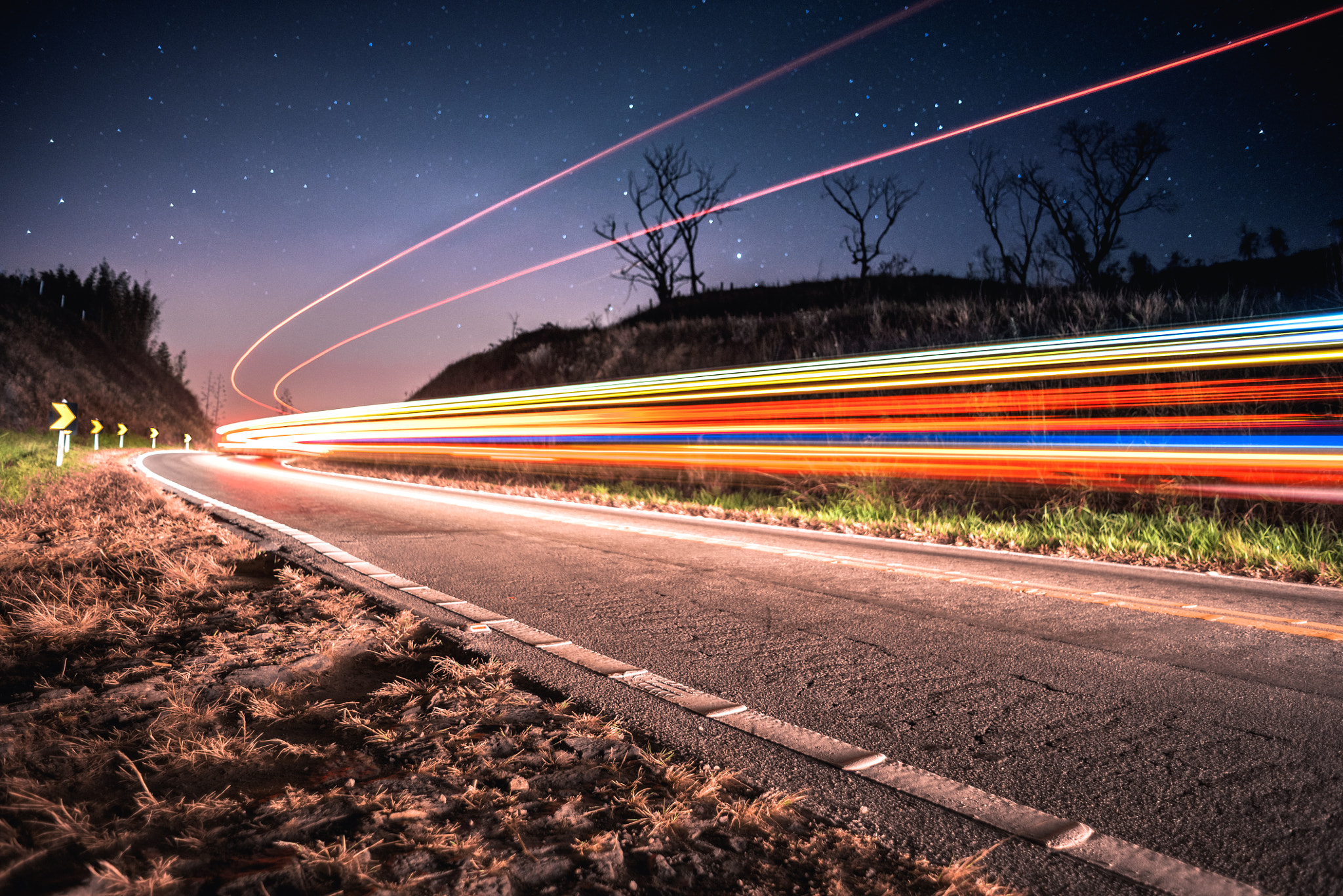 Nikon D750 + Nikon AF Nikkor 24mm F2.8D sample photo. Night road photography