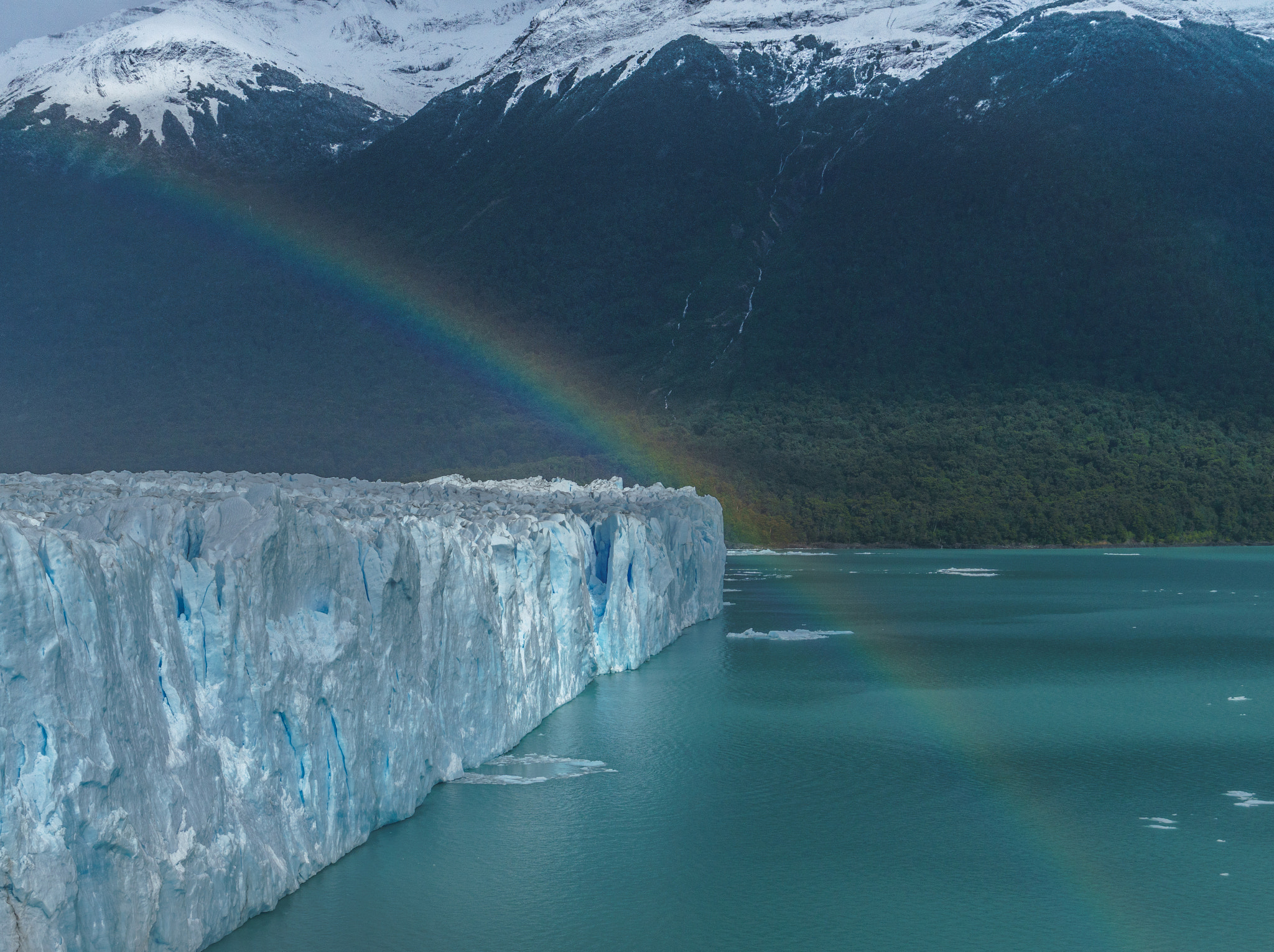 Sony a6300 + Sony FE 24-240mm F3.5-6.3 OSS sample photo. Rainbow over perito moreno glacier photography