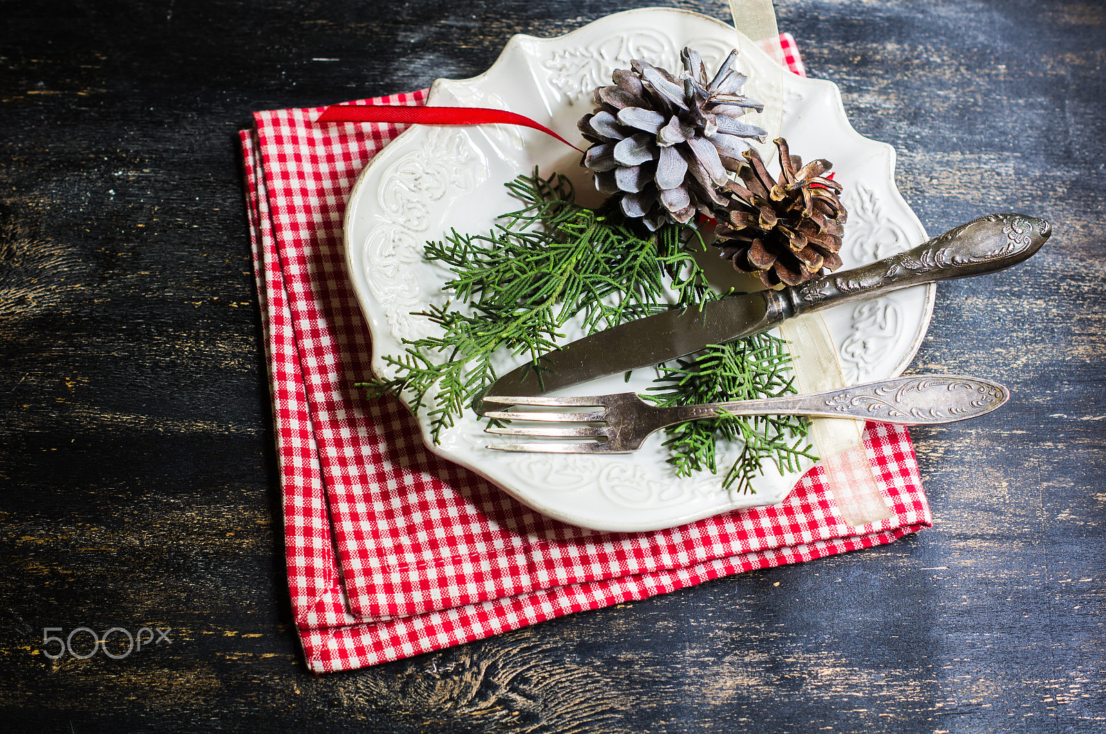 Sony SLT-A55 (SLT-A55V) sample photo. Rustic table setting for christmas eve photography