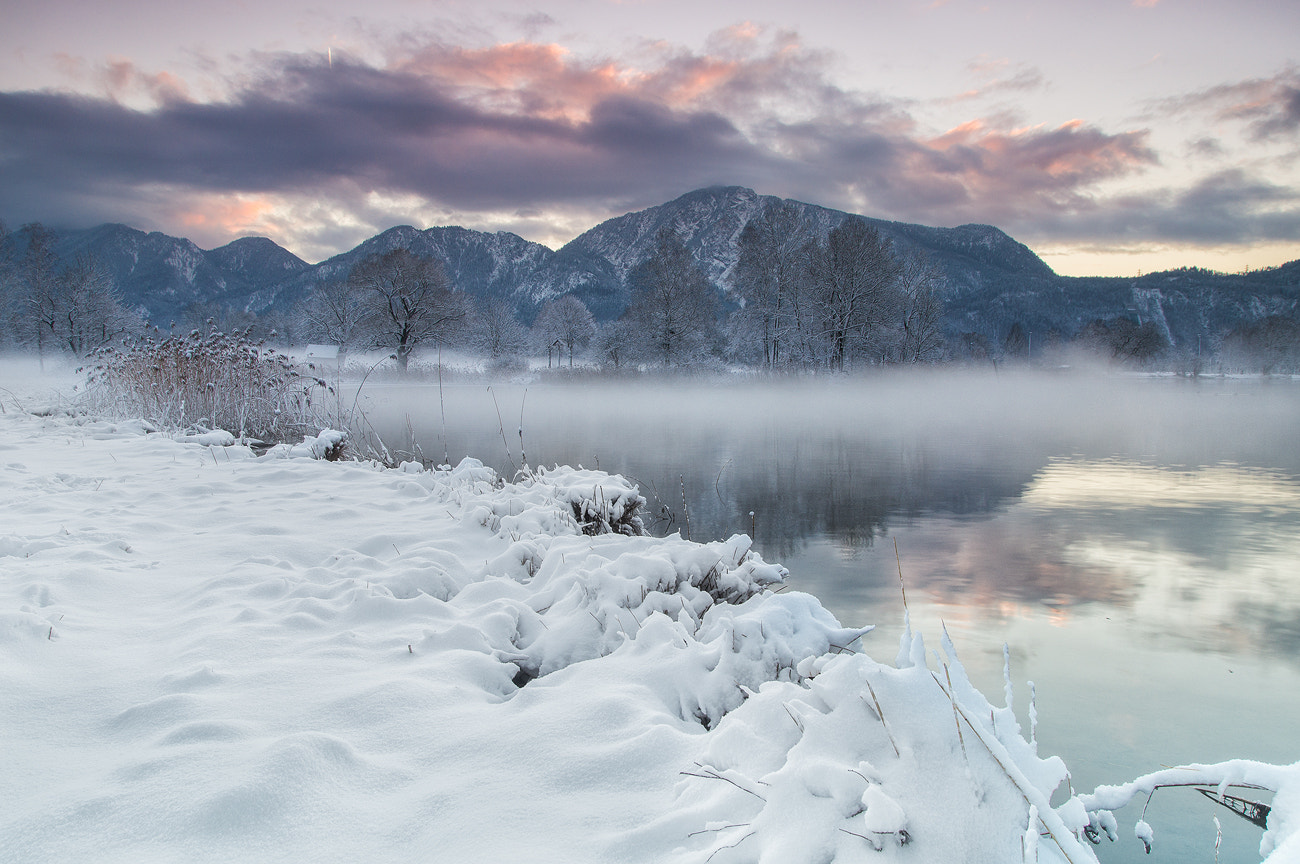 Sony SLT-A57 sample photo. Winter morning - lake kochelsee photography
