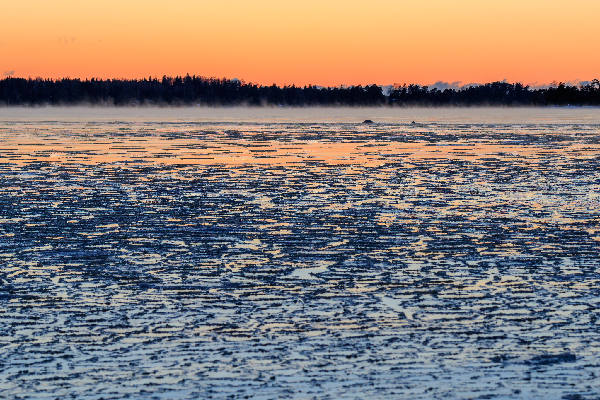 Canon EOS 7D Mark II sample photo. Sunset over the freezing sea photography