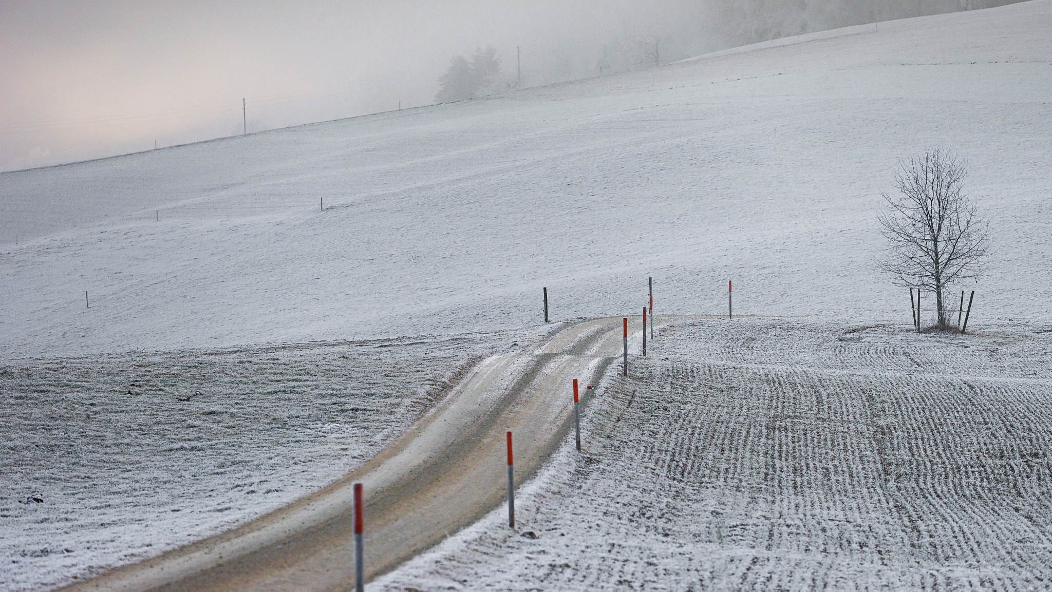 Sony a99 II sample photo. Icy gravel road photography