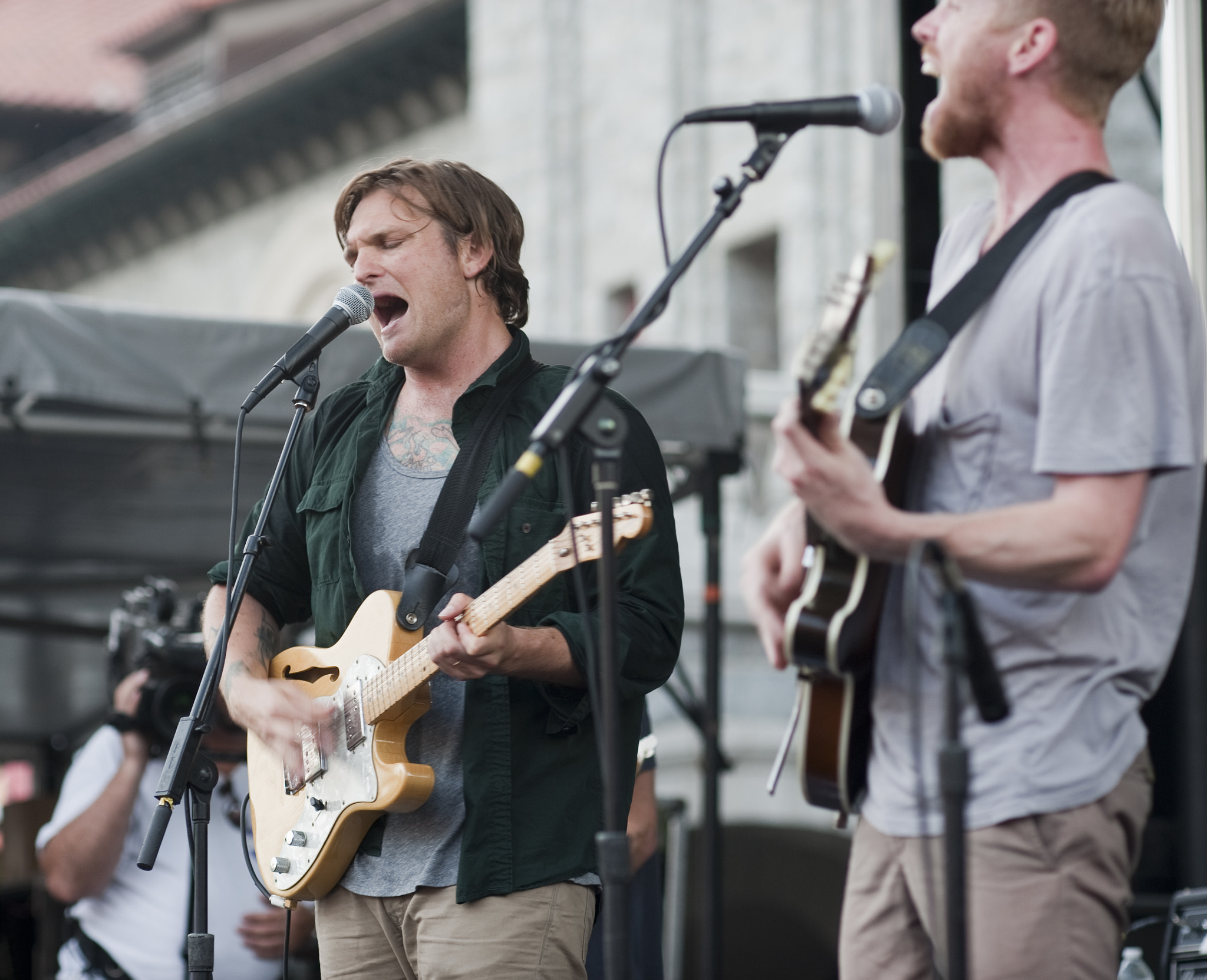 Nikon D700 + AF DC-Nikkor 135mm f/2 sample photo. Artscape arts festival, baltimore maryland 
cold war kids on stage, band members nathan willet... photography