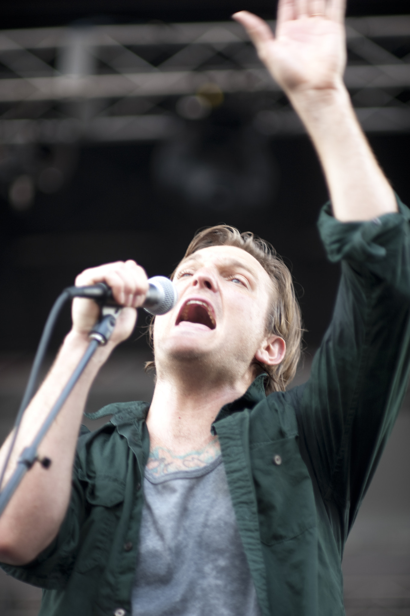 Nikon D700 sample photo. Artscape arts festival, baltimore maryland 
cold war kids on stage, singer nathan willet photography