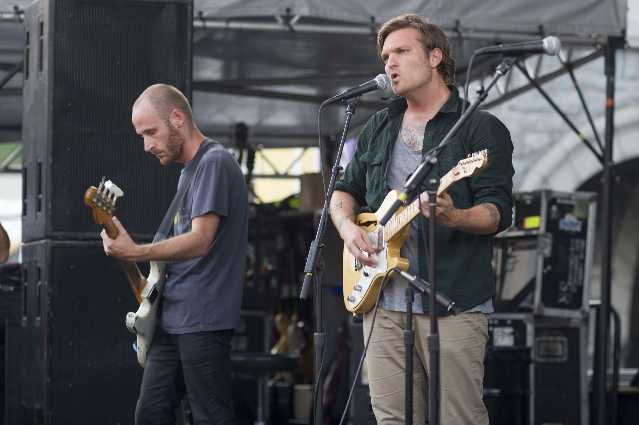 Nikon D3S sample photo. Artscape arts festival, baltimore maryland 
cold war kids on stage, band members nathan willet... photography