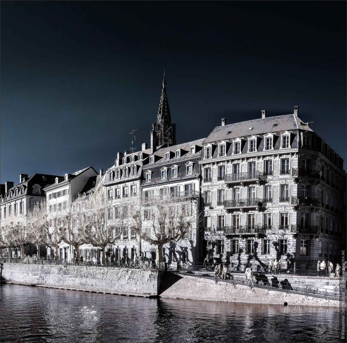 Sony Alpha DSLR-A230 sample photo. Strasbourg street infrared view, cityscape photography