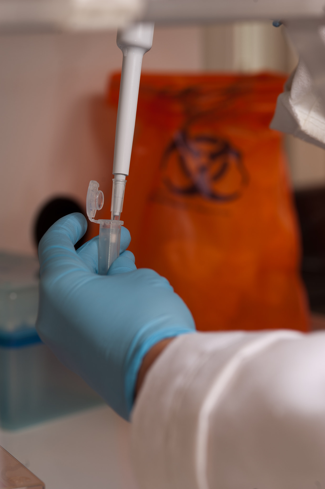 Lab technician and experiment