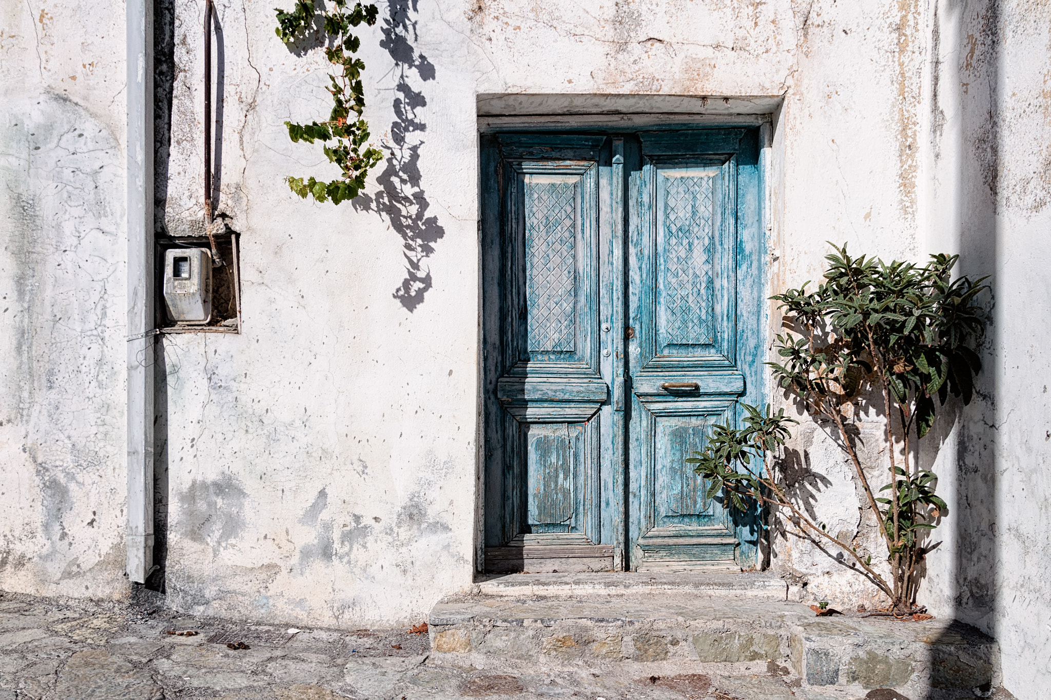 Canon EOS 50D + Sigma 18-50mm f/2.8 Macro sample photo. Blue door photography